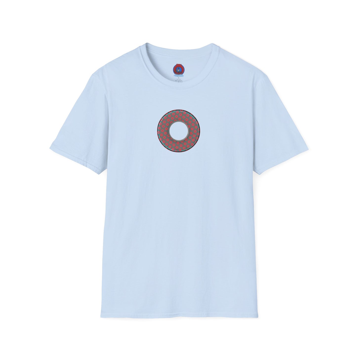 Plain Donuts/Unisex Soft-Style - "Plain Electric Paradoxical Donuts" - dark teal/red donuts