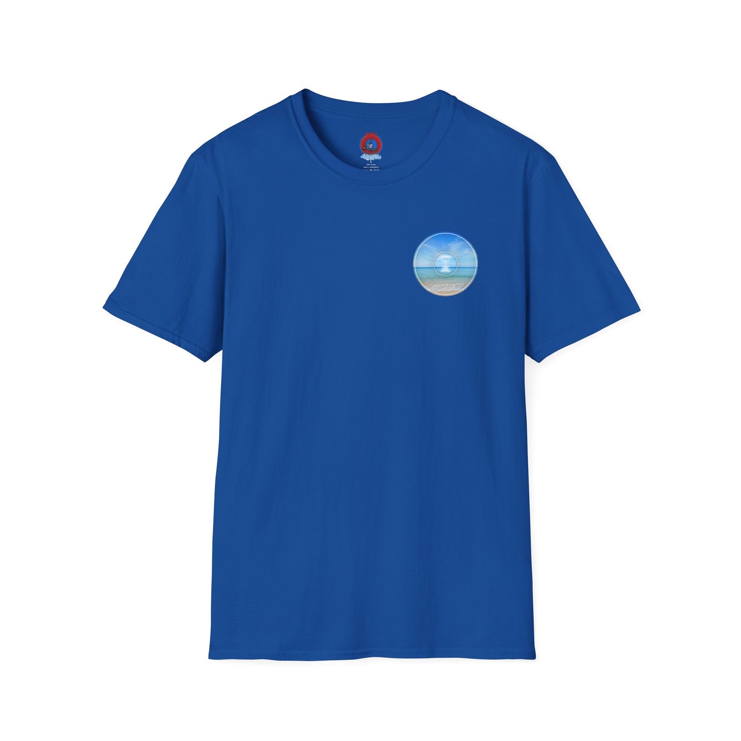 Classic Donut Tee - Unisex Soft-Style - "Still Loading Sand" - vivid blue  pic donut - variant 1