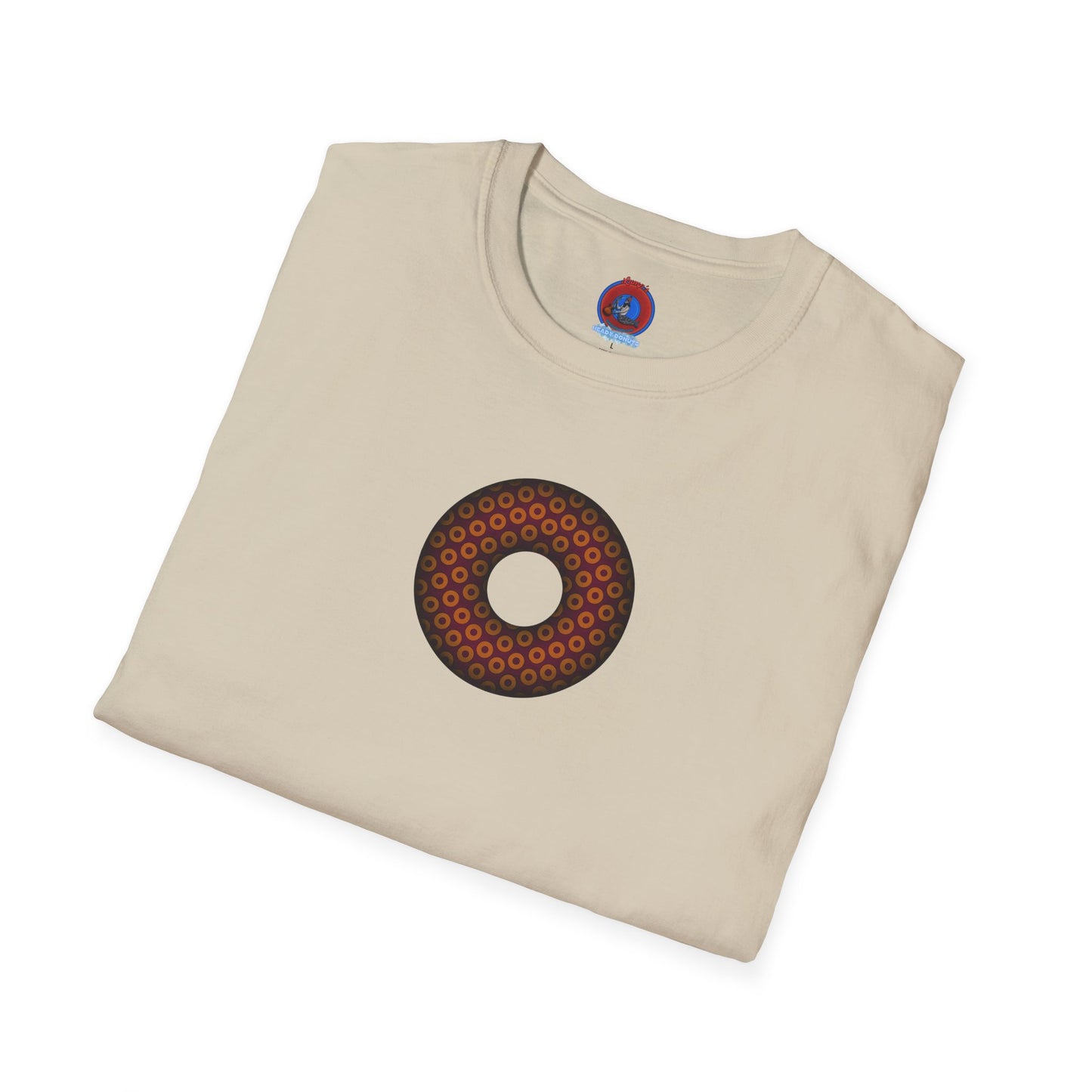 Plain Donuts/Unisex Soft-Style - "Plain Paradoxical Grided Donuts" - orange/burgundy donuts