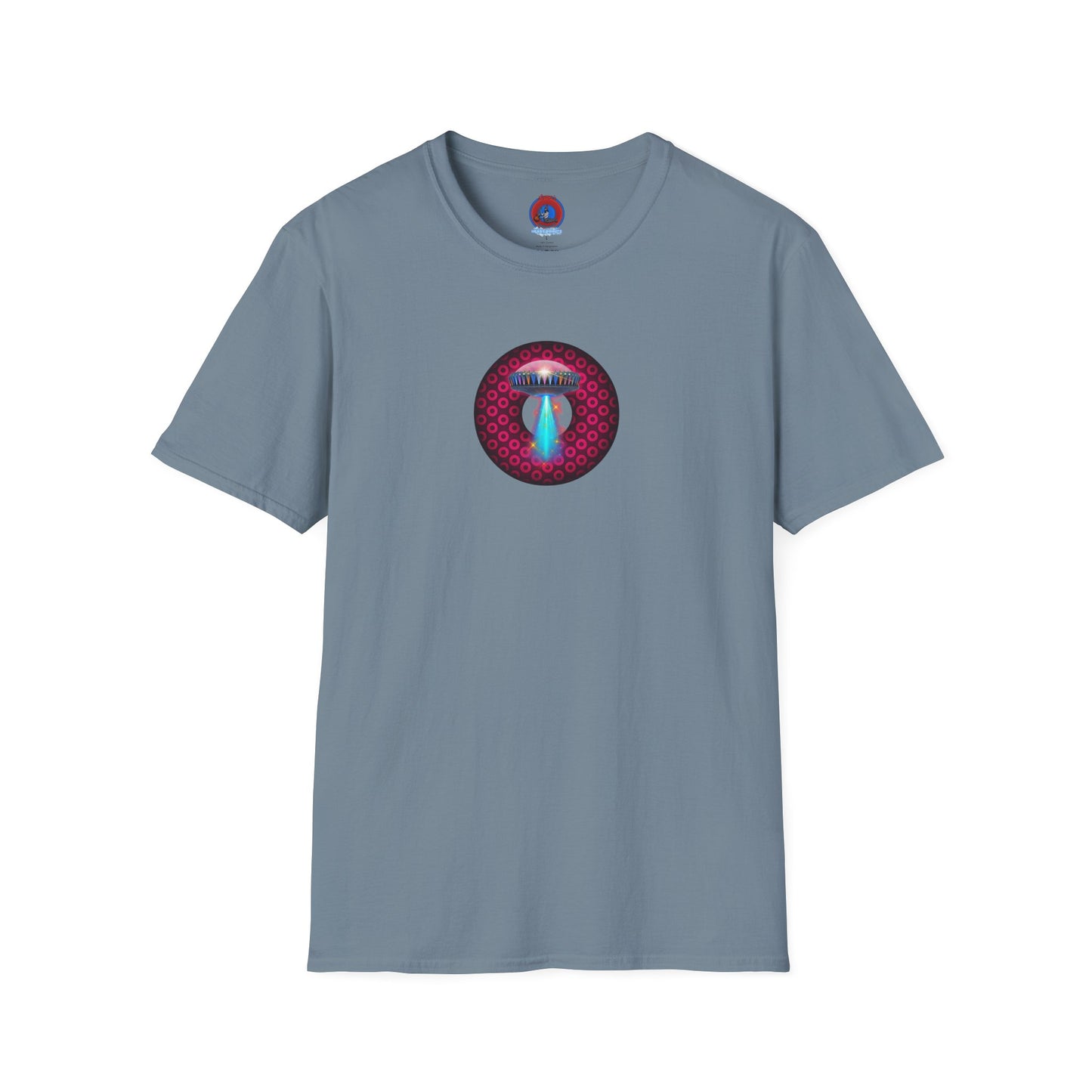 Classic Donut Tee - Unisex Soft-Style - "Donuts now Served on the Mothership" - series 1.0  - variant 2  - red/red paradoxical donut