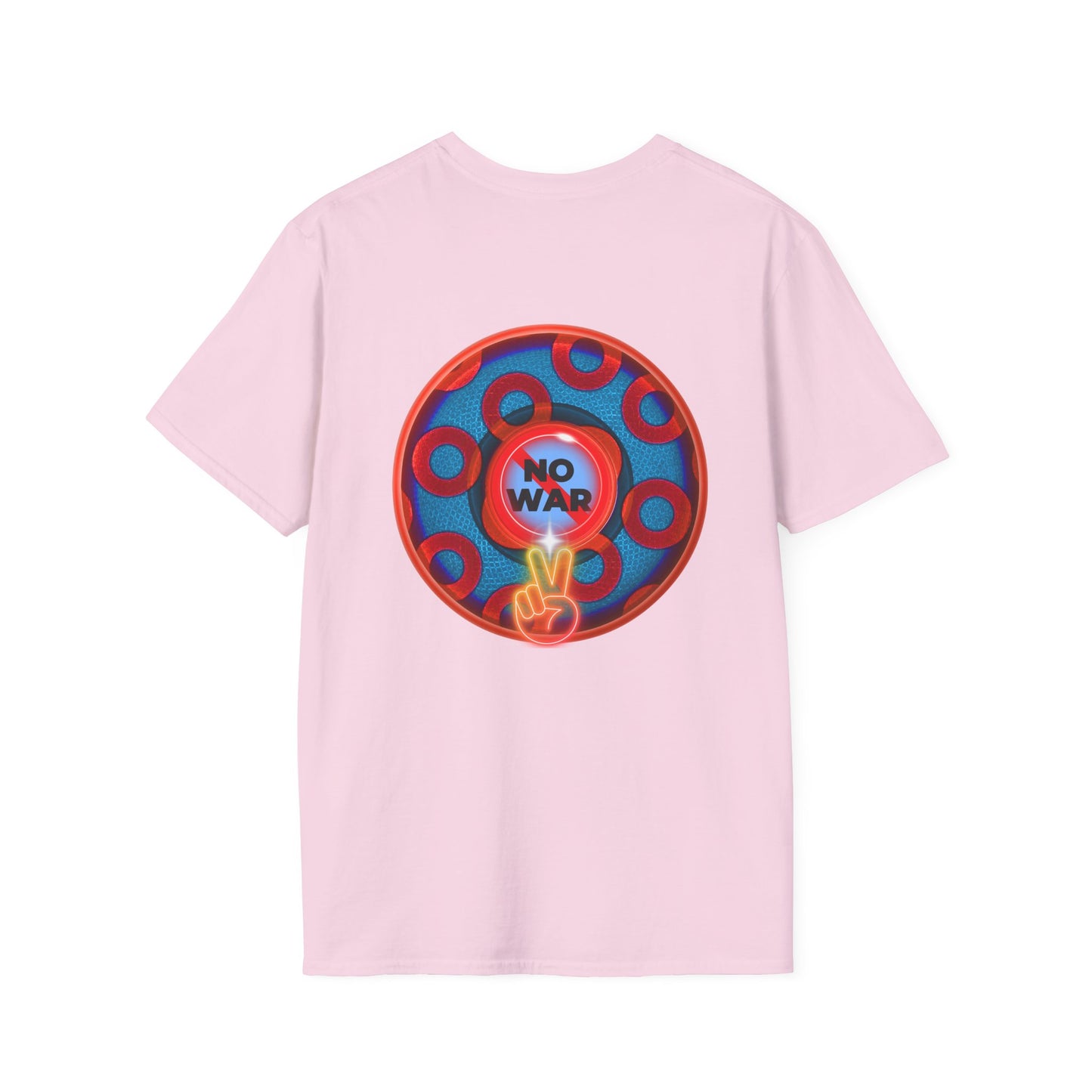 Classic Donut Tee - Unisex Soft-Style - "Peace of Donut" - blue/red paradox donut - [*charitable print - 50% of profit to Alliance for Peacebuilding]