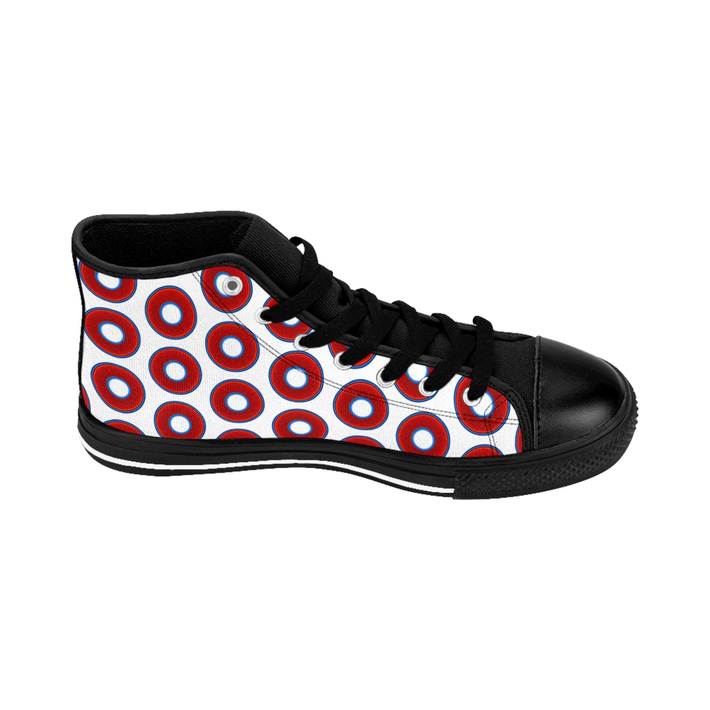 Men's Cushiony Convectors - High Tops - red vivid donuts w/white background