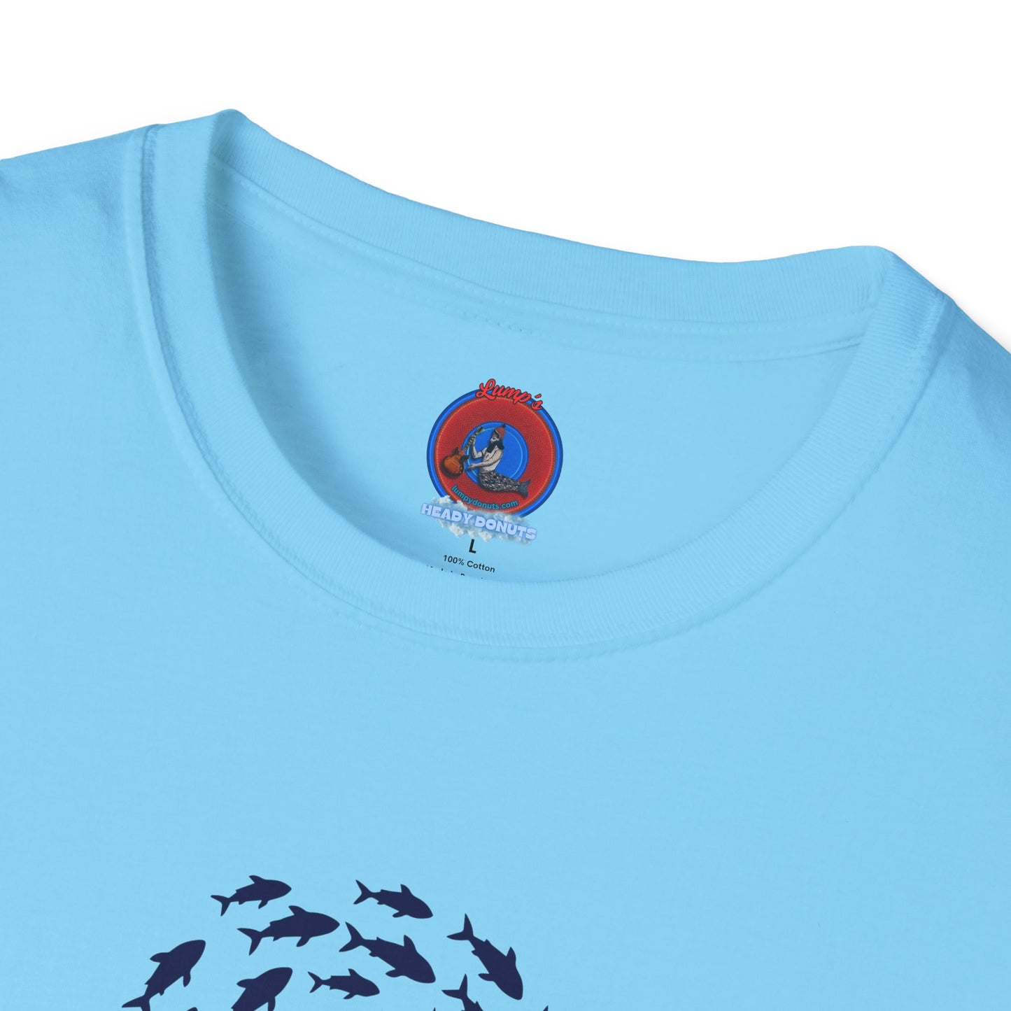 Classic Donut Tee - Unisex Soft-Style - "Skoolie of Phishies" - fish donut - variant 3