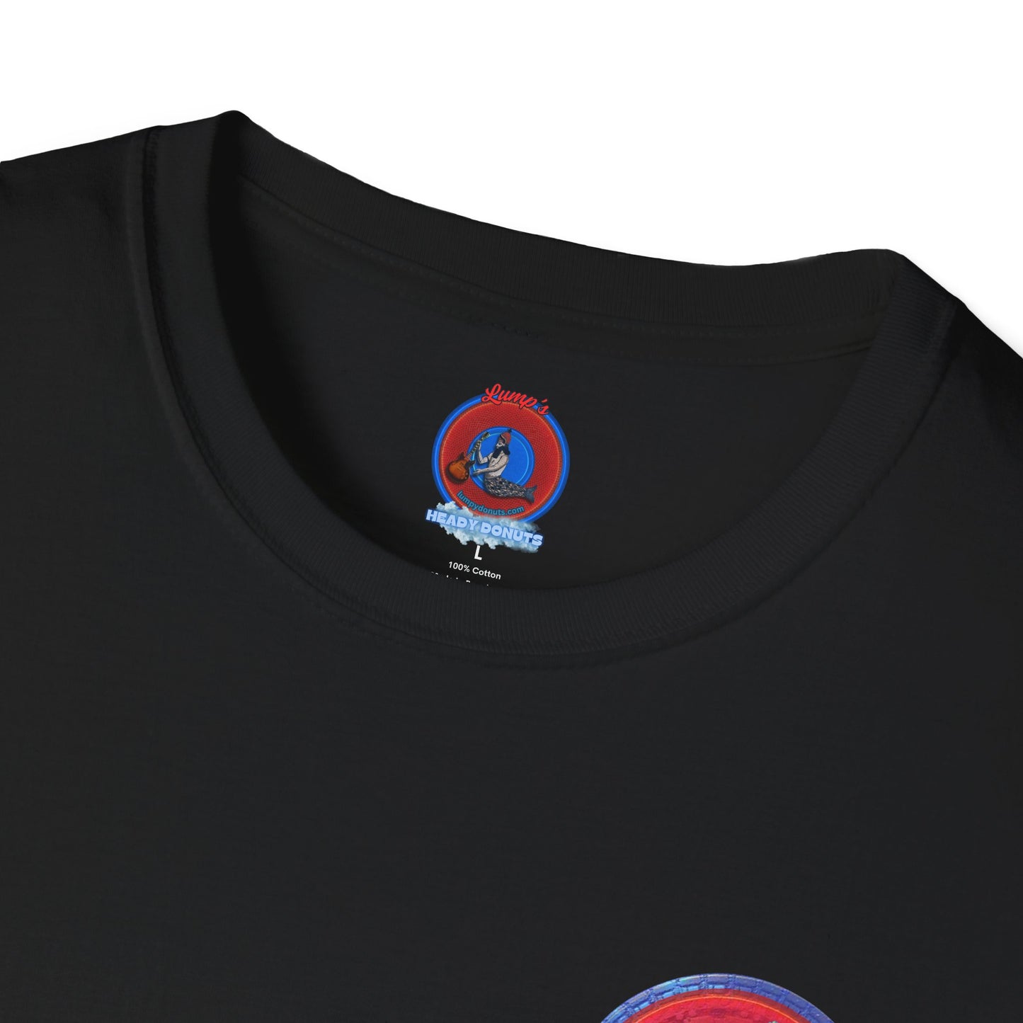 Classic Donut Tee - Unisex Soft-Style - "Tube Donuts" - series 1.0 - red donut/lighter blue bordering