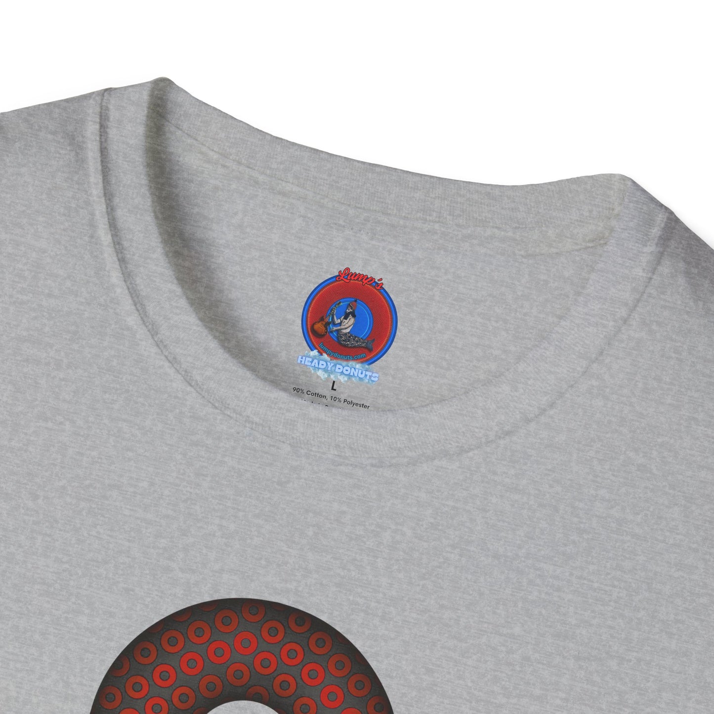 Plain Donuts/Unisex Soft-Style - "Plain Paradoxical Grided Donut" - red/dark gray donuts