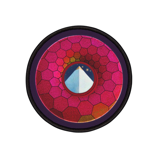 Iron-On Donut Patch - "Limestone Donut Patches so Large" - magenta hexadonut - variant 5