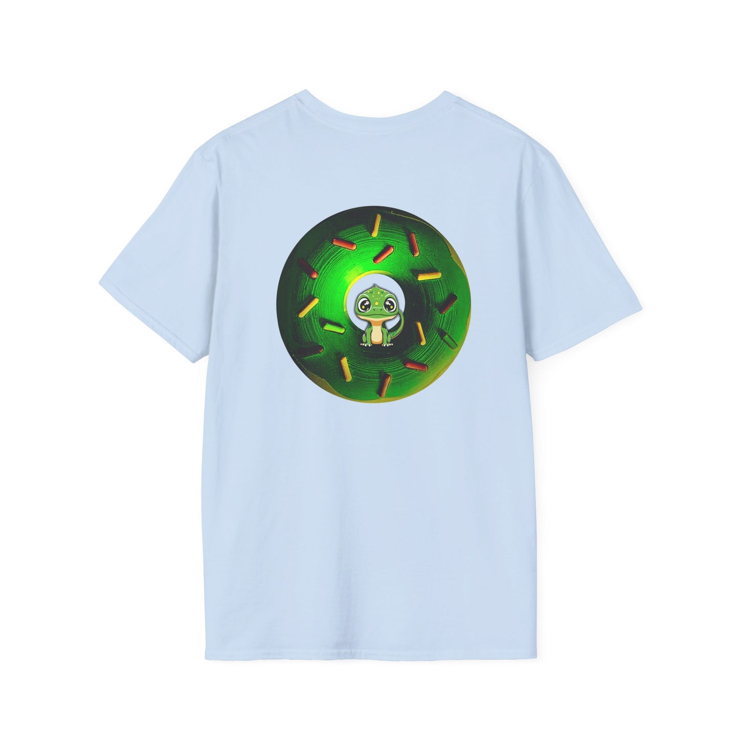Classic Donut Tee - Unisex Soft-Style - "Baby Rutherford" - green donut - series 1.0