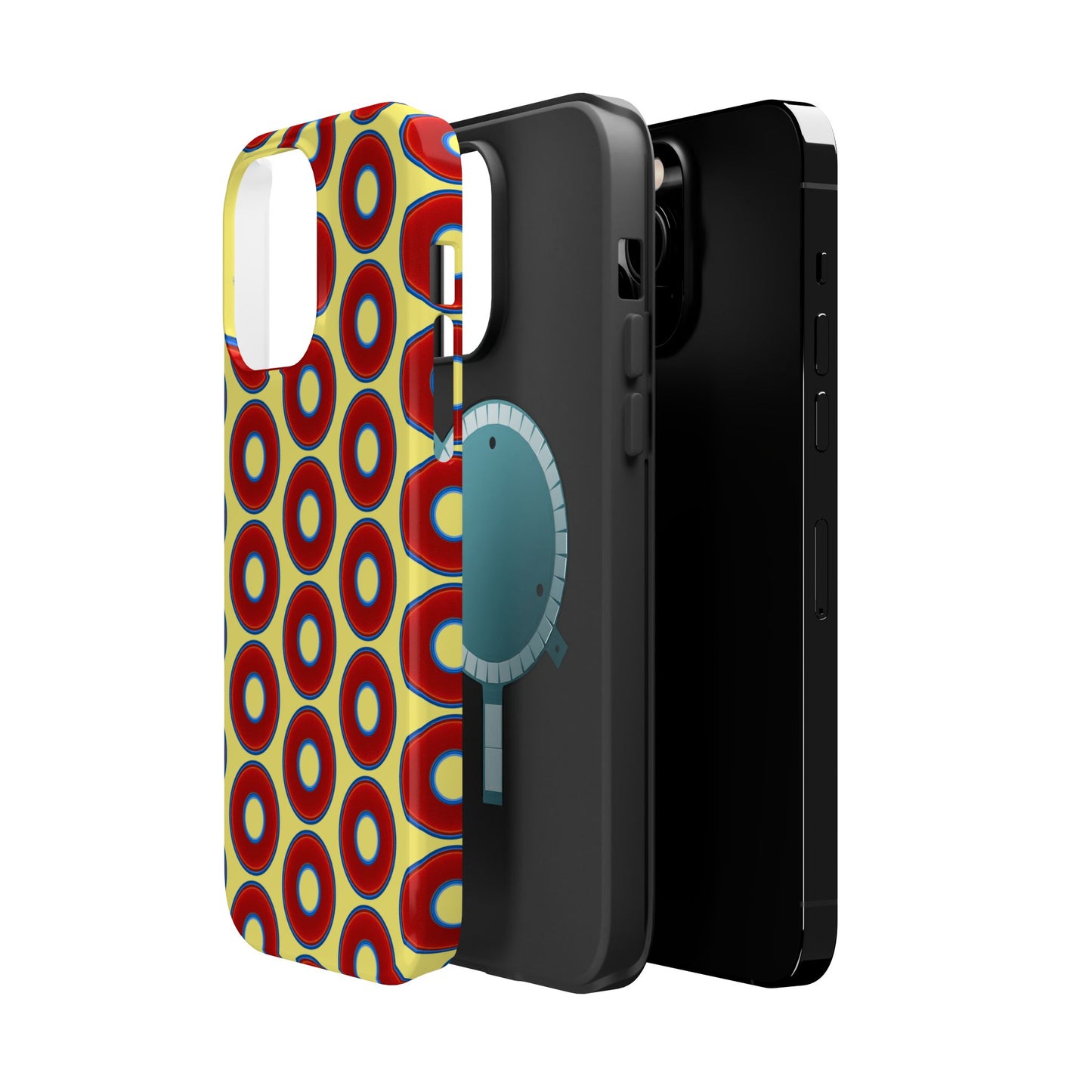 Magnetic Tough Donut Case - red vivid donut print w/yellow background