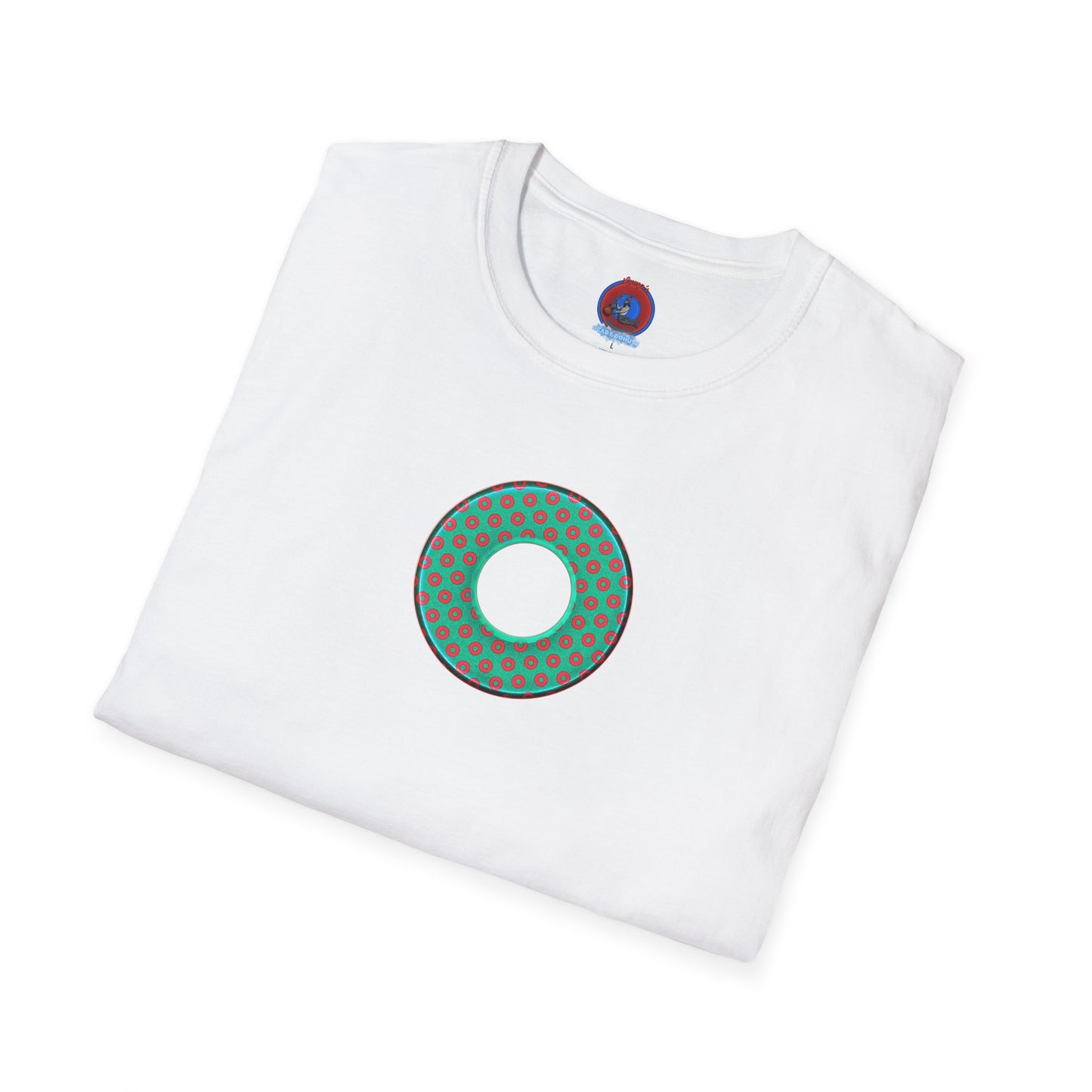 Plain Donuts/Unisex Soft-Style - "Plain Electric Paradoxical Donuts" - light green/red donuts