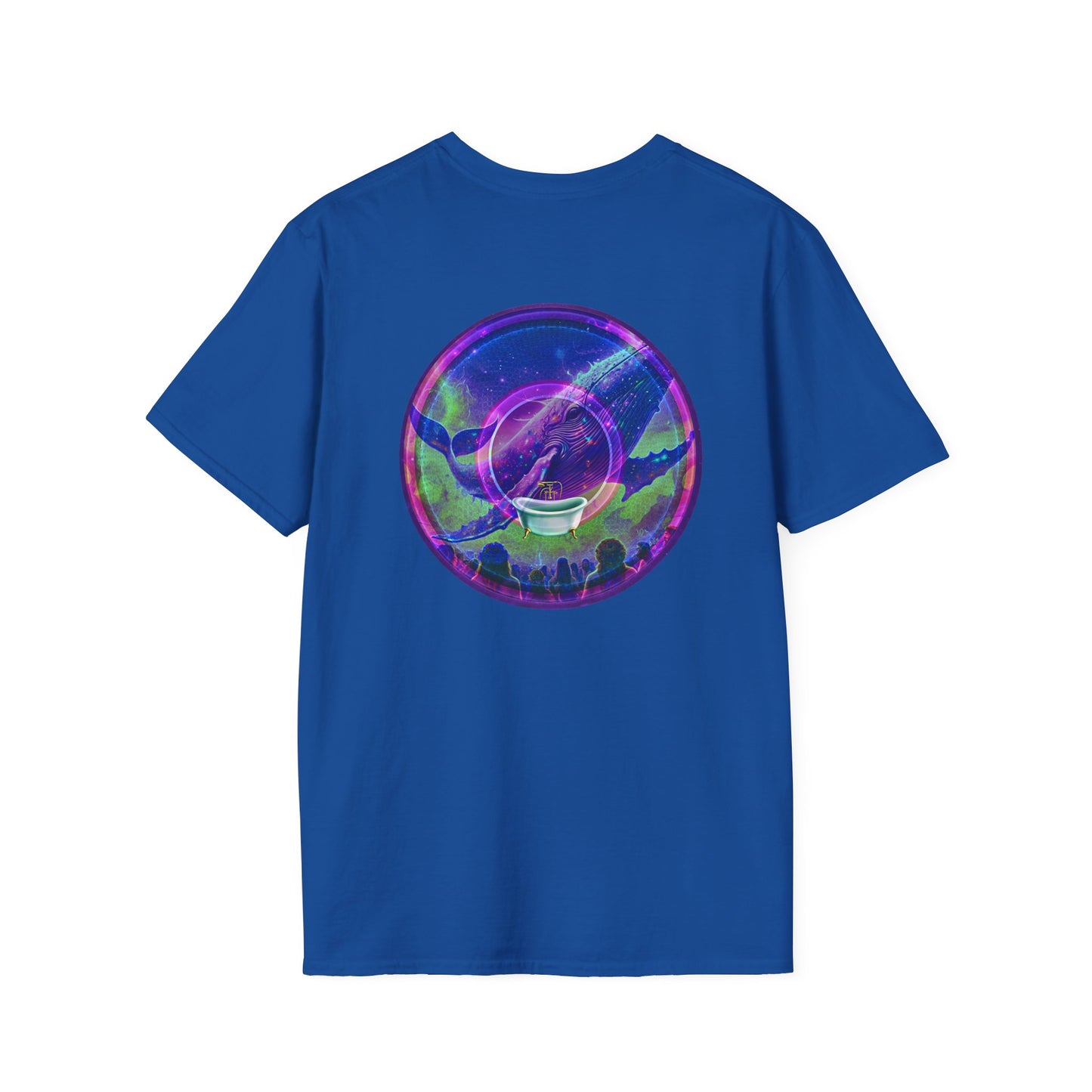 Classic Donut Tee - Unisex Soft-Style - "A Purple Humpback Whale of a Good Time" - variant 2 - purple picture donut
