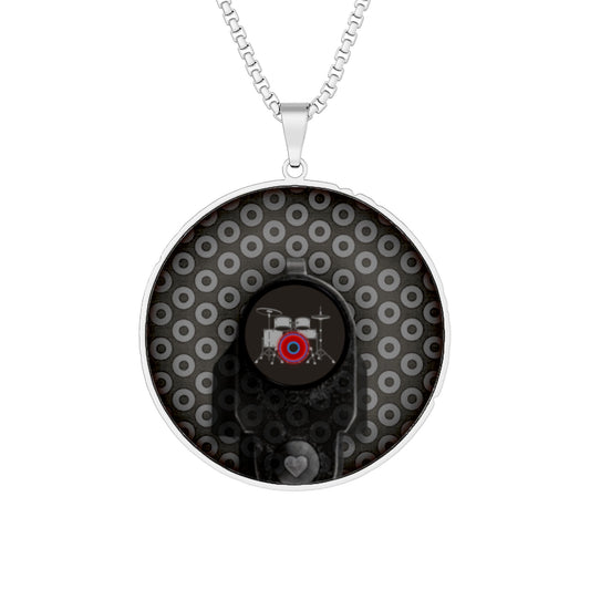 Lump's Heady Donut Necklace - 1" x 1" Stainless Steel Pendant - "Lifesaving Donut Pendant" - gray/black paradox donut