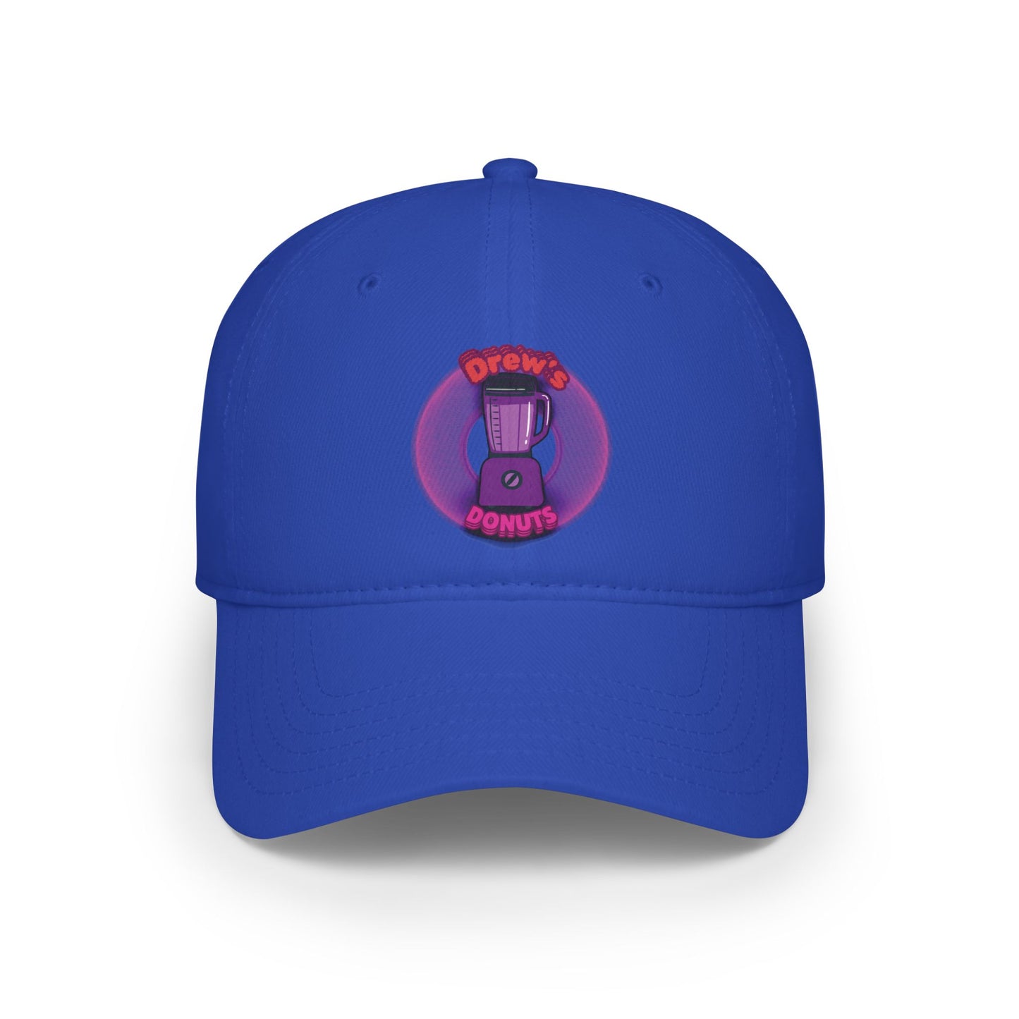 Lumpy Donut Baseball Cap - "Drew's Donuts" - vivid purple/magenta donut w/ - [*charitable donut]