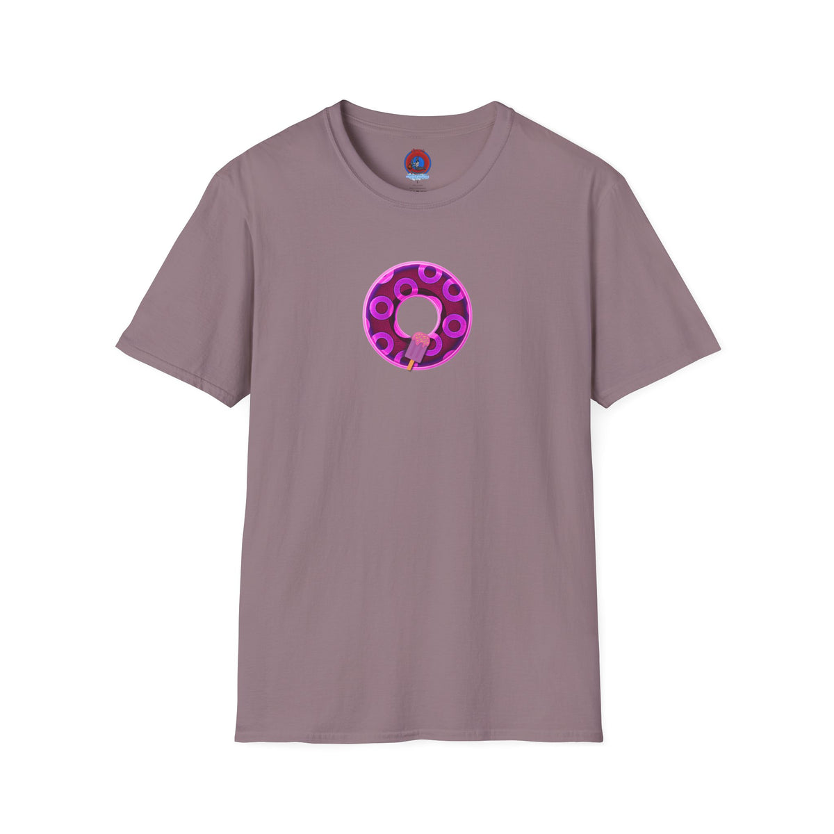 Classic Donut Tee - Unisex Soft-Style - "It's Ice Cream Popsicles - YEMSG Donut" - purple/magenta paradox donut - variant 1