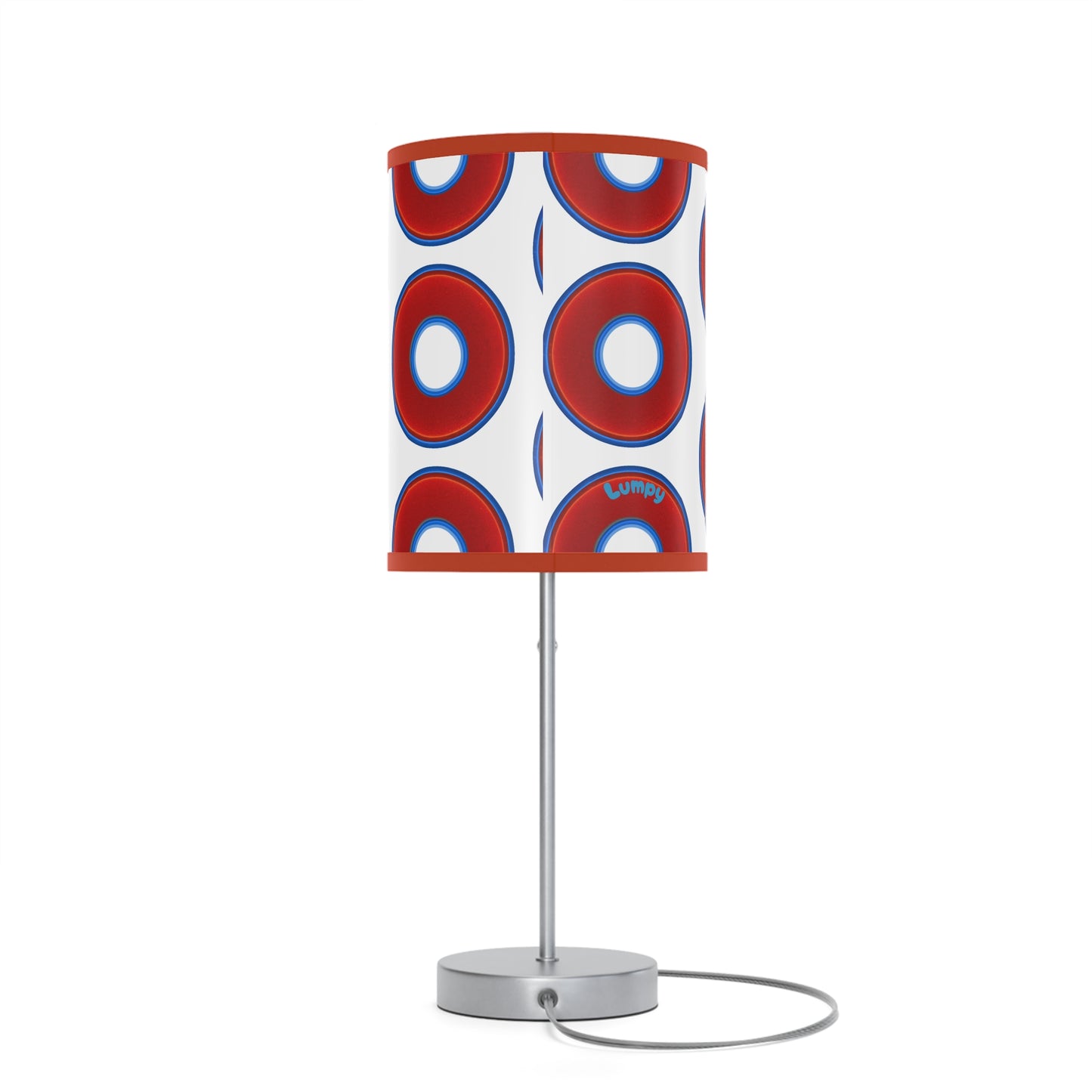 Lumpy Accent Lamps - red vivid donuts w/white background