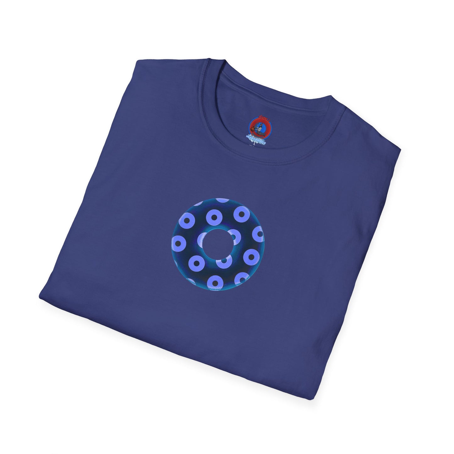 Plain Donuts/Unisex Soft-Style - "Plain Blimpy Paradoxical Donuts" - dark blue/Caroline blue donuts