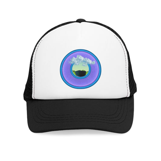 Lumpy Trucker Hat - "Got Rhombus?" - variant 4- purple/blue donut