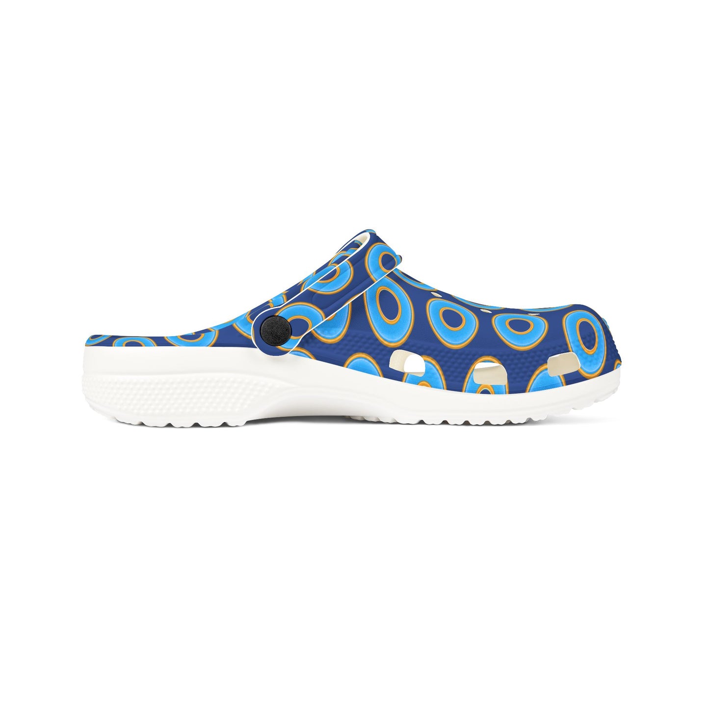 Spatchcocks - donut slip-on shoes - light blue rustic donuts w/dark blue background [unisex]
