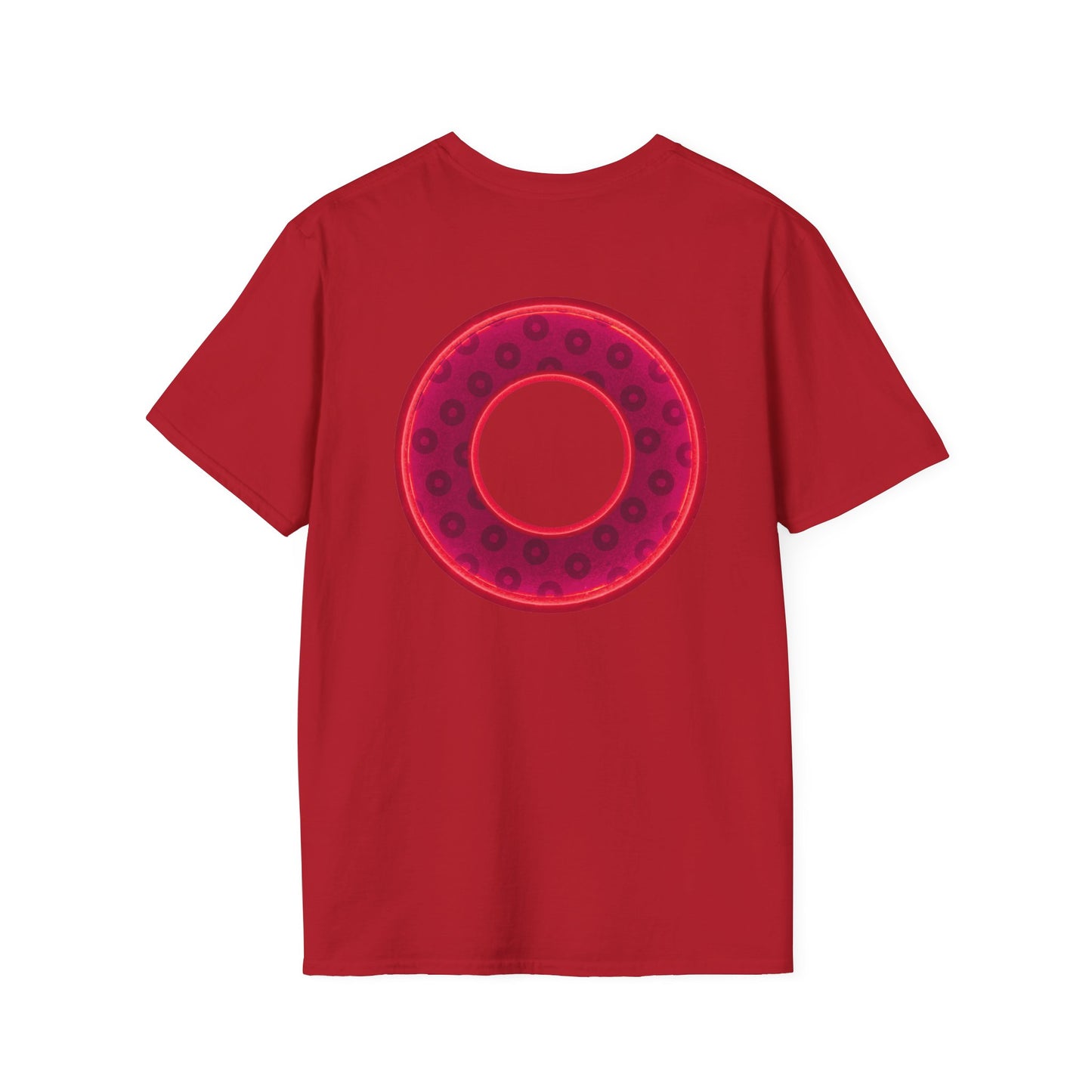 Plain Donuts/Unisex Soft-Style - "Plain Wide Mouthed Paradoxical Donuts" - dark red/bright red donuts