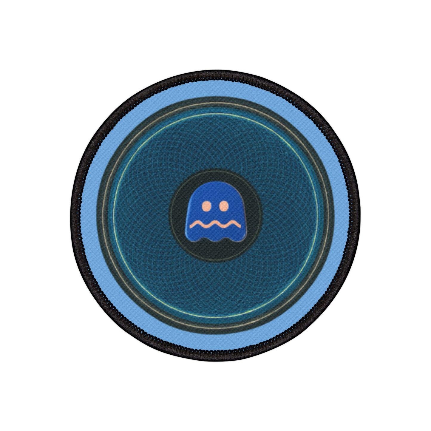 Iron-On Donut Patch - "Ghosted Donut" - series 1.0 - blue patterned donut