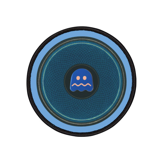 Iron-On Donut Patch - "Ghosted Donut" - series 1.0 - blue patterned donut