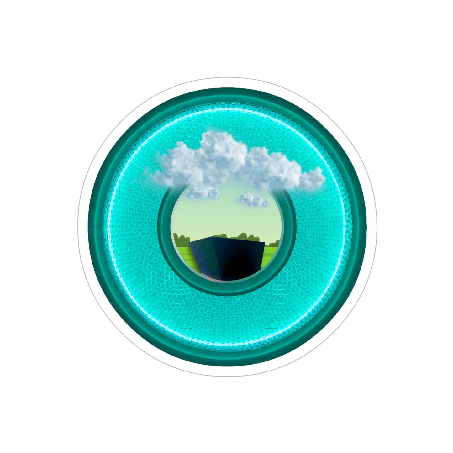 Donut Bumper/Outdoor Sticker - "Got Rhombus?" - series 1.0 - variant 5 - turquoise/teal - [Die-Cut] 6"x 6"