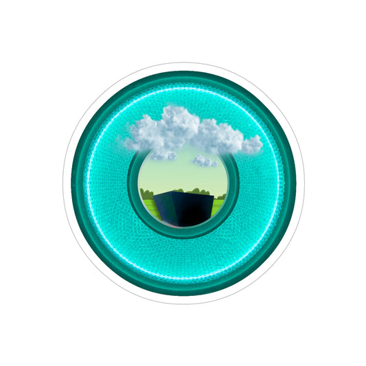 Donut Bumper/Outdoor Sticker - "Got Rhombus?" - series 1.0 - variant 5 - turquoise/teal - [Die-Cut] 6"x 6"