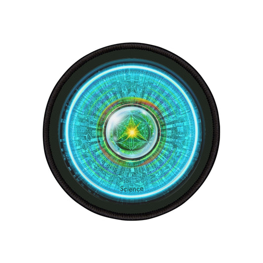 Iron-On Donut Patch - "Donut of Life Patch" - vivid turquoise tube donut - variant 1