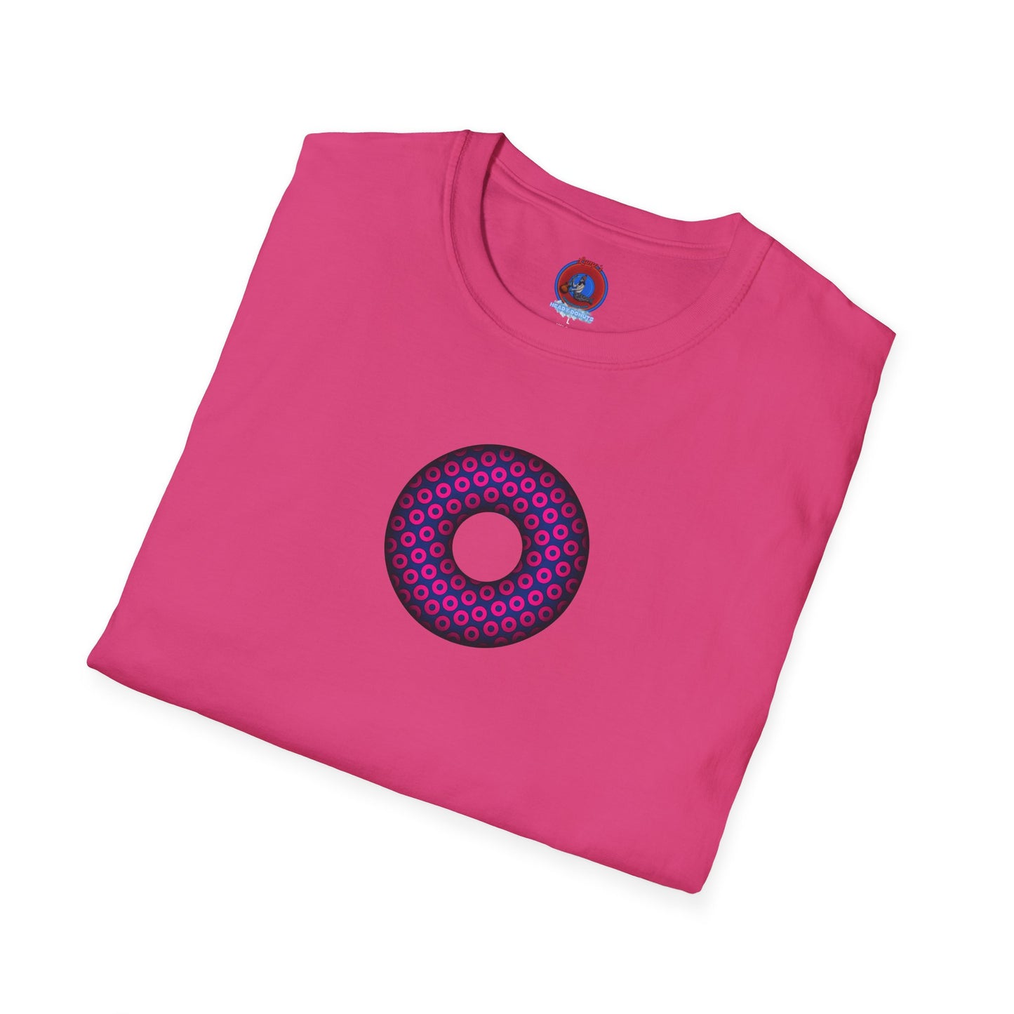 Plain Donuts/Unisex Soft-Style - "Plain Paradoxical Grided Donuts" - light magenta/dark blue donuts