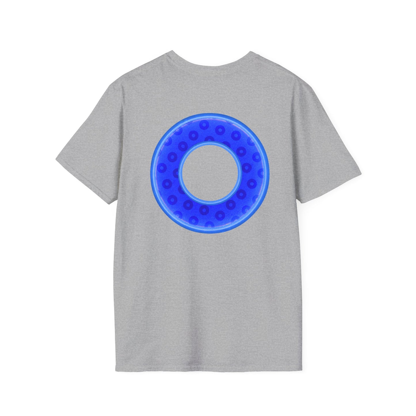 Plain Donuts/Unisex Soft-Style - "Plain Wide Mouthed Paradoxical Donuts" - bright blue/light blue blue donuts