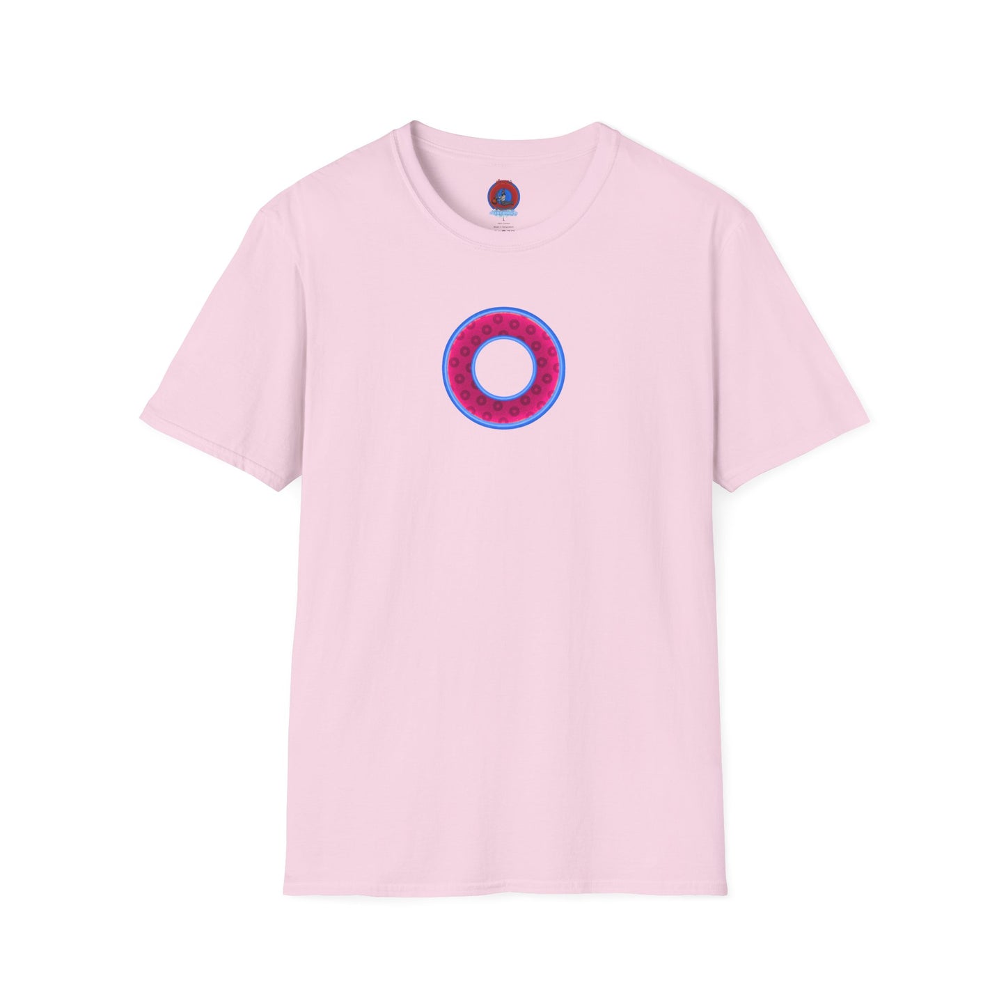 Plain Donuts/Unisex Soft-Style - "Plain Wide Mouthed Paradoxical Donuts" - bright magenta/light blue royal blue donuts