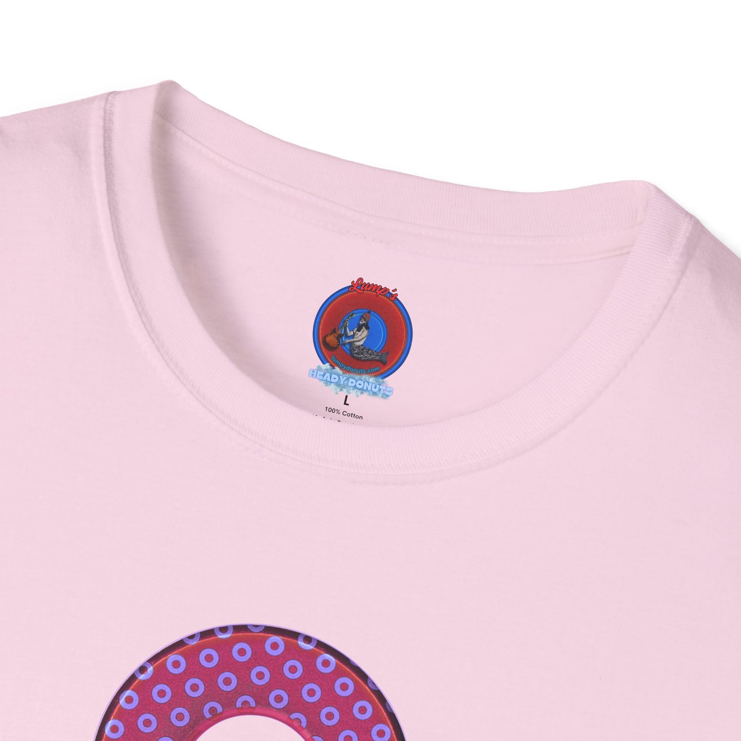 Plain Donuts/Unisex Soft-Style - "Plain Electric Paradoxical Donuts" - light purple/magenta donuts