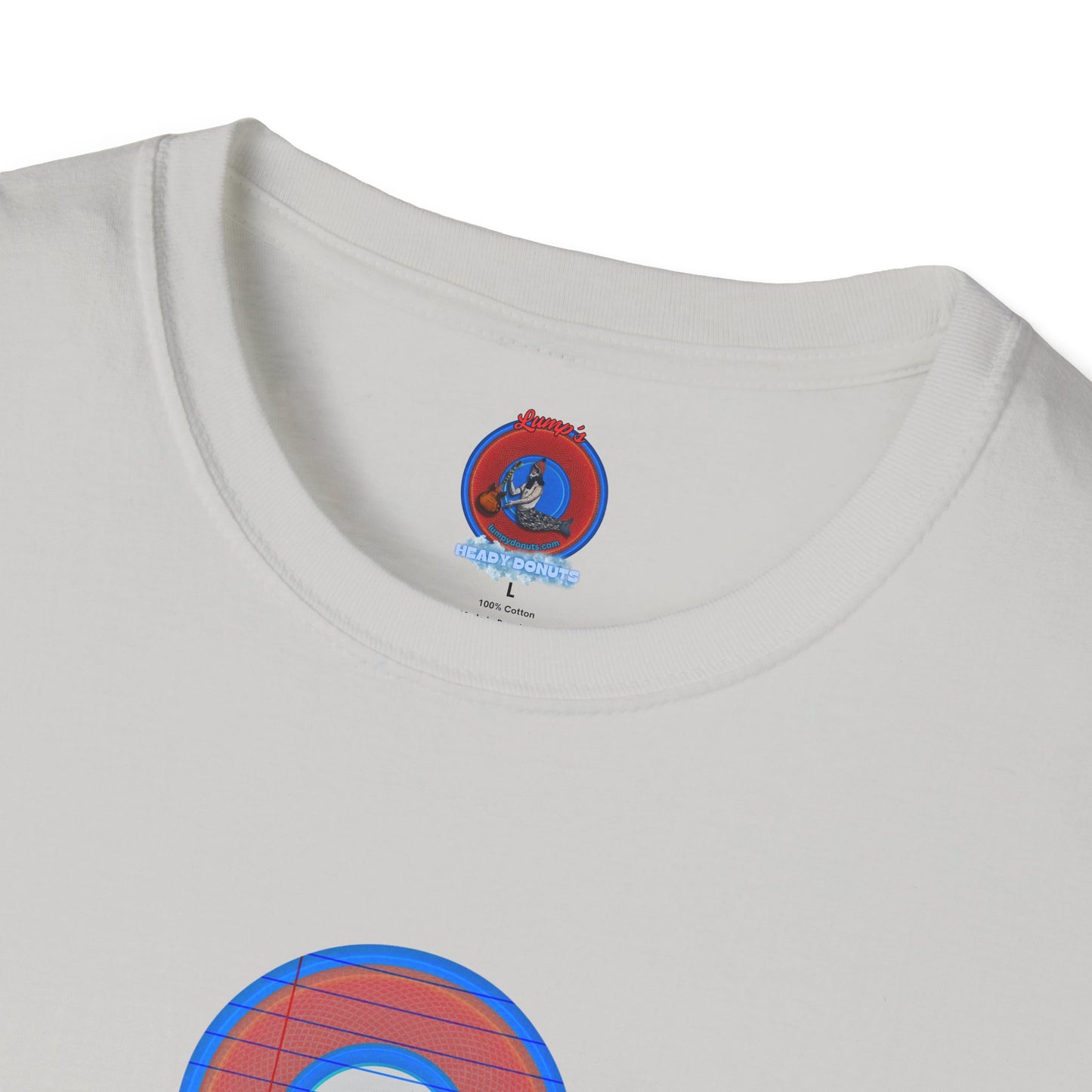 Coffee Traders Tee - Unisex Soft-Style - "Tasty Coffee" - paradoxical donut/rustic red donut - variant 1 - tasty front/logo back