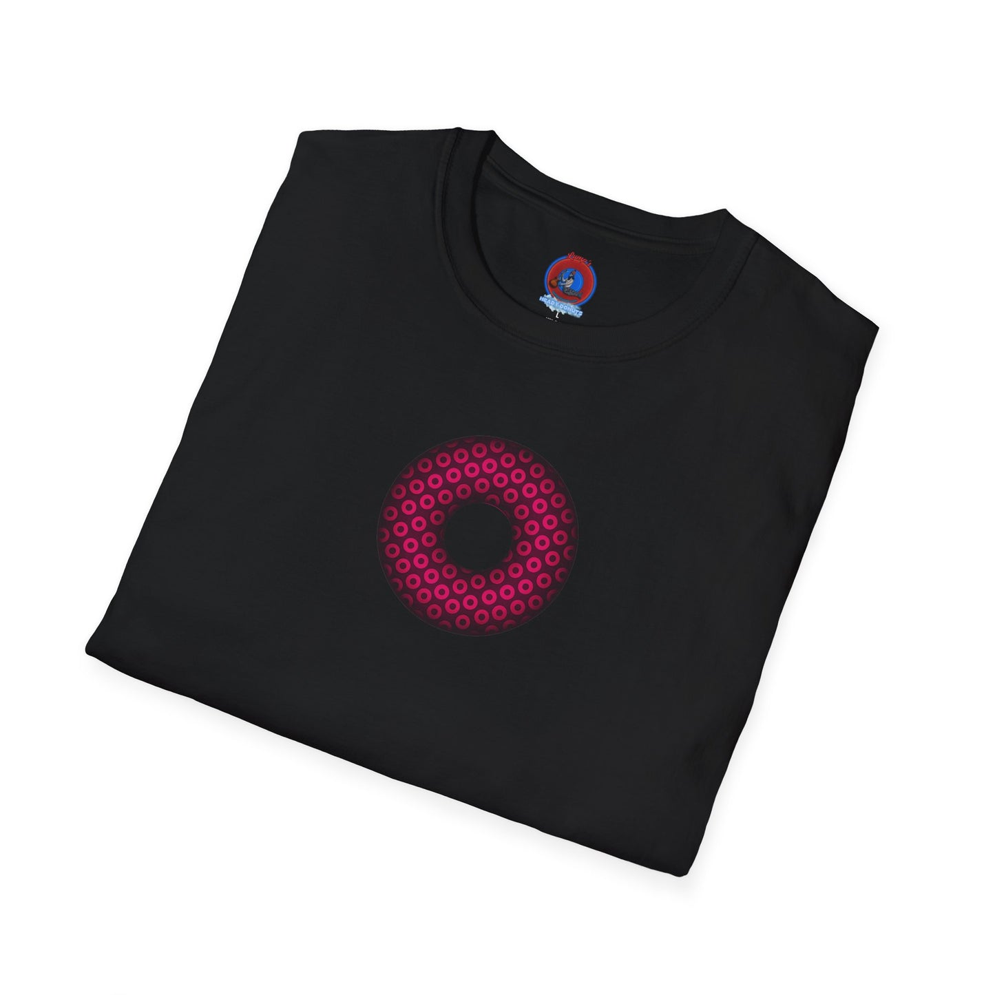 Plain Donuts/Unisex Soft-Style - "Plain Paradoxical Grided Donuts" - pink/burgundy donuts