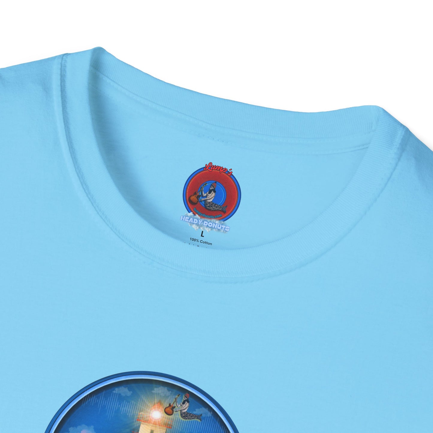 Classic Donut Tee - Unisex Soft-Style - "Merriweather Crab Pâté Feast Donuts" - surreal blue/blue cartoon donut