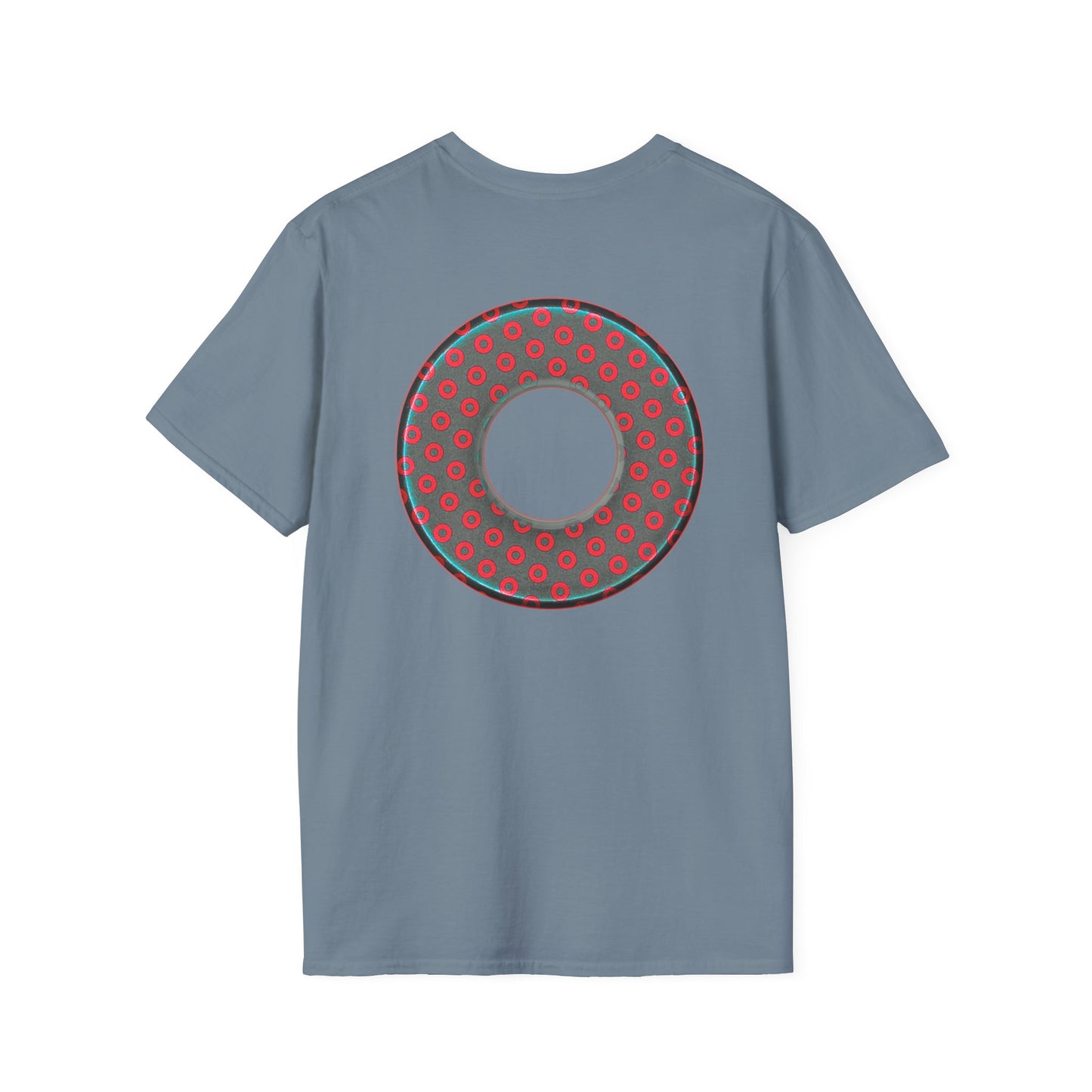 Plain Donuts/Unisex Soft-Style - "Plain Electric Paradoxical Donuts" - dark teal/red donuts