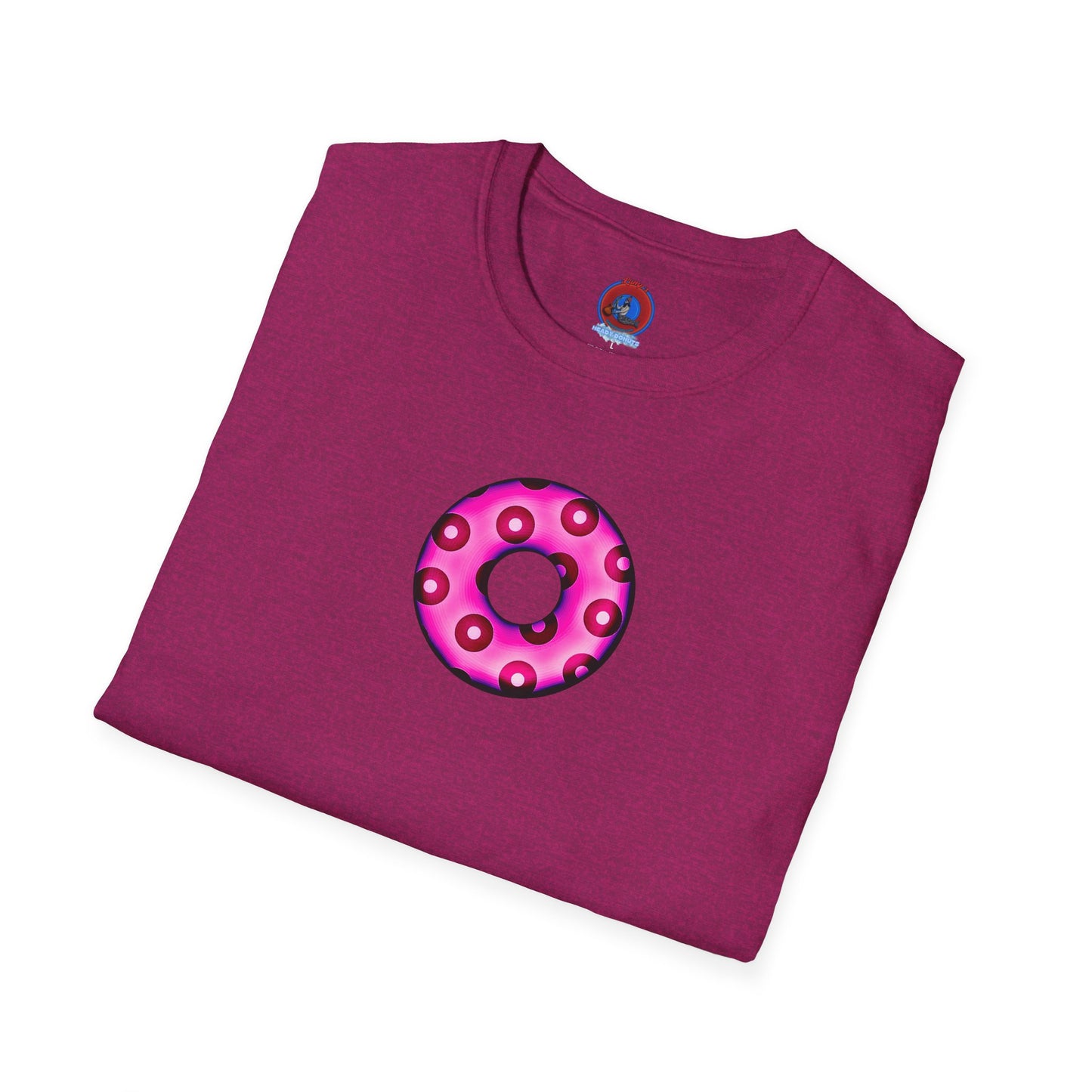 Plain Donuts/Unisex Soft-Style - "Plain Blimpy Paradoxical Donuts" - bright magenta/red donuts