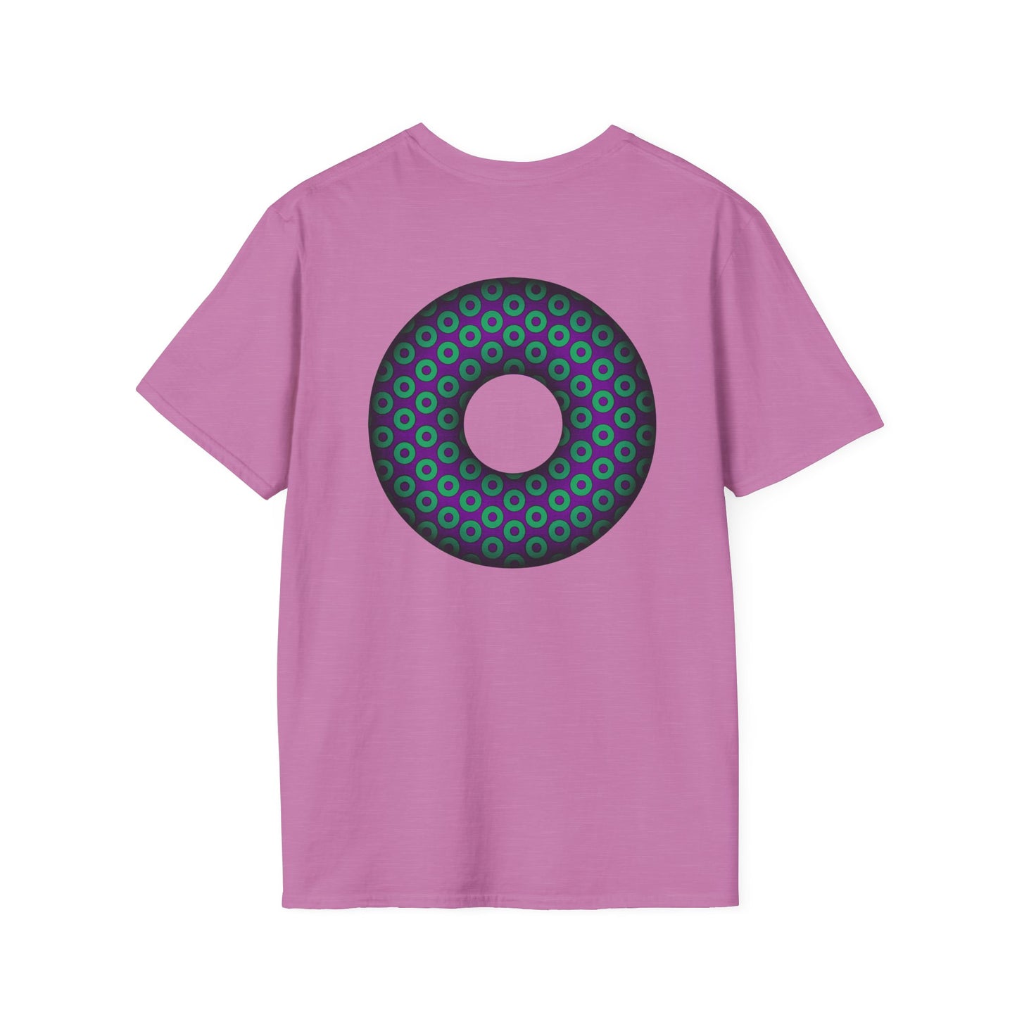 Plain Donuts/Unisex Soft-Style - "Plain Paradoxical Grided Donuts" - green/purple donuts