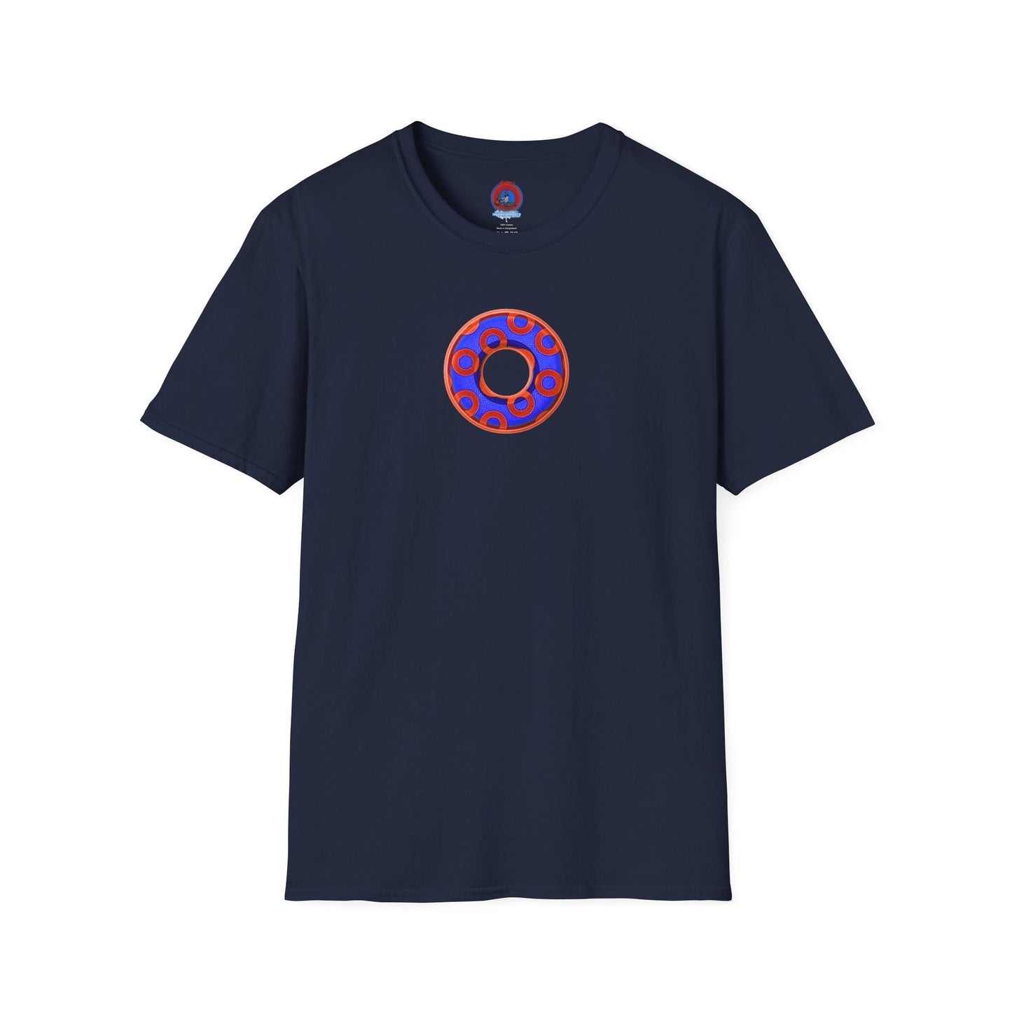 Plain Donuts/Unisex Soft-Style - "Plain Rustic Paradoxical Donuts" - electric blue/red donuts