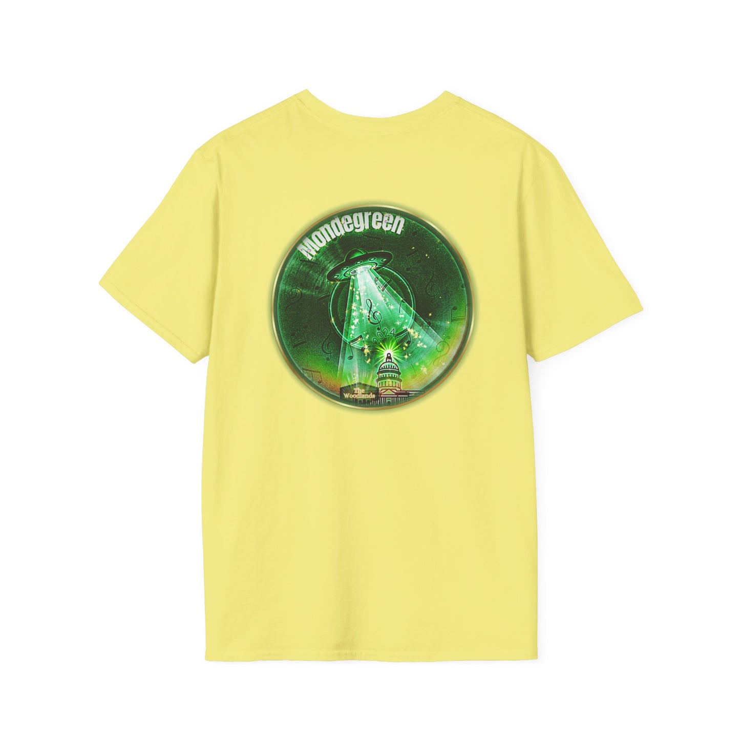 Classic Donut Tee - Unisex Soft-Style - "Close Encounters of the Delaware kind - Mondegreen Donut"  " variant 2 - green donut