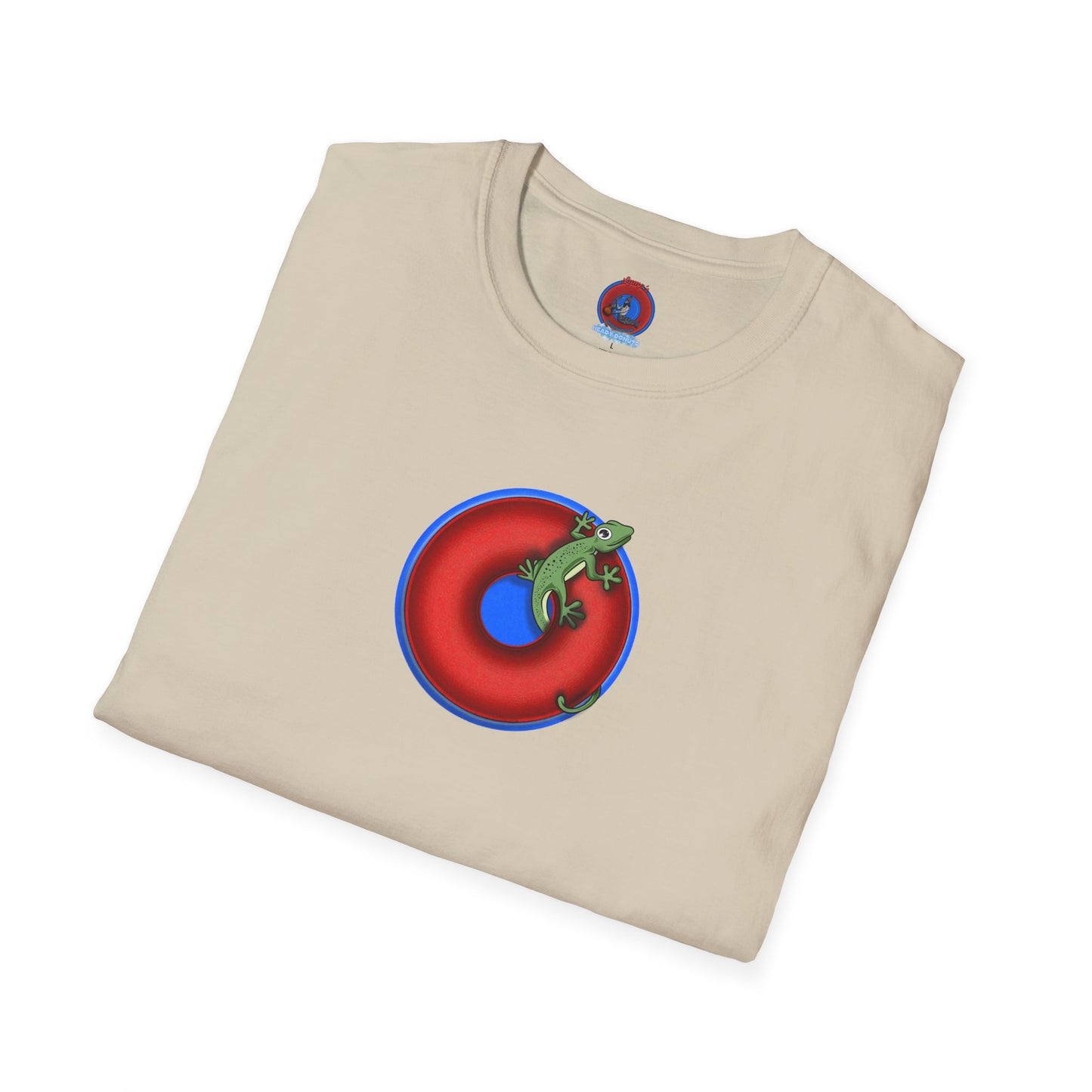 Classic Donut Tee - Unisex Soft-Style - "Practically Extinct Tee Shirt" - plump vivid red donut- variant 2