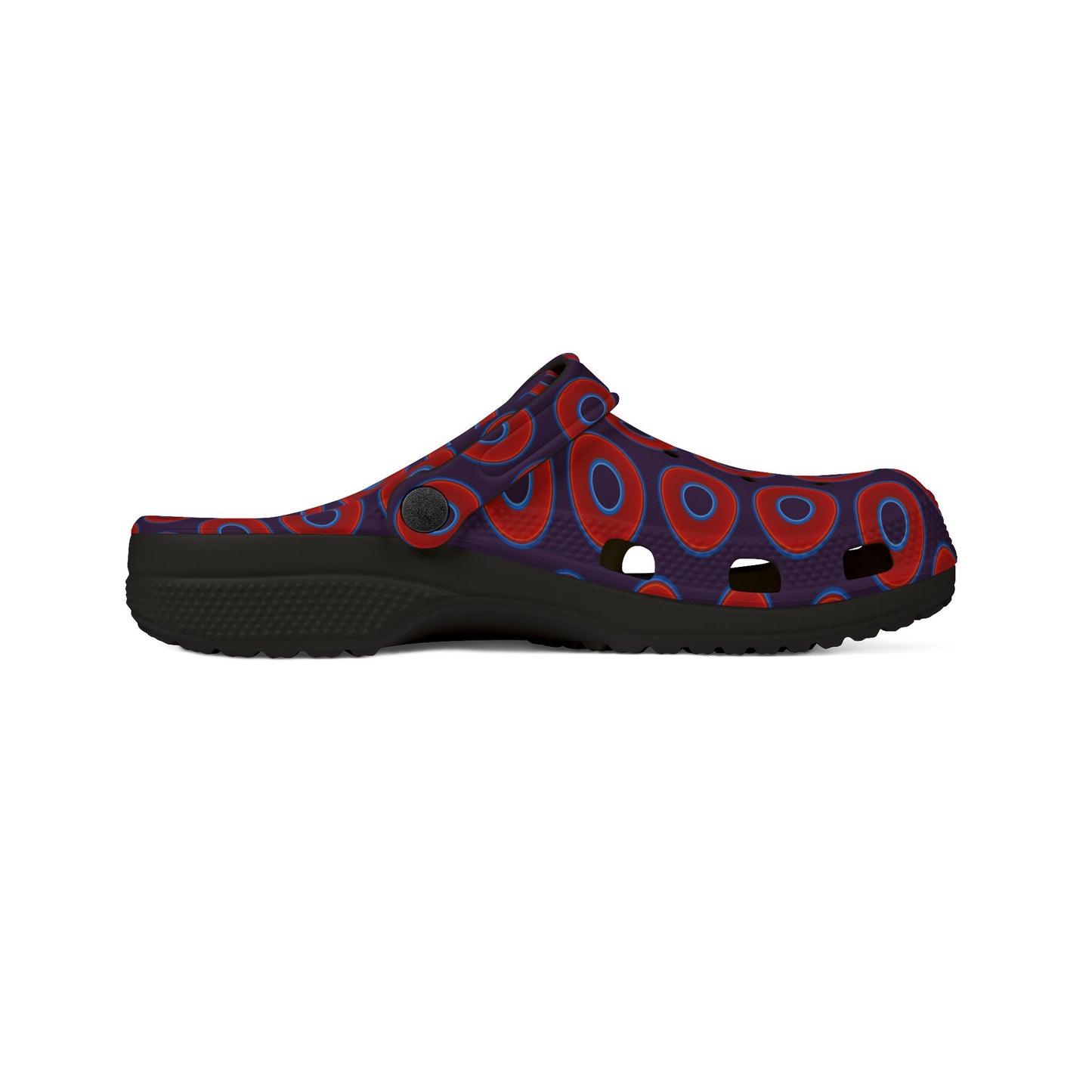 Spatchcocks - donut slip-on shoes - vivid red donuts w/midnight purple background [unisex]