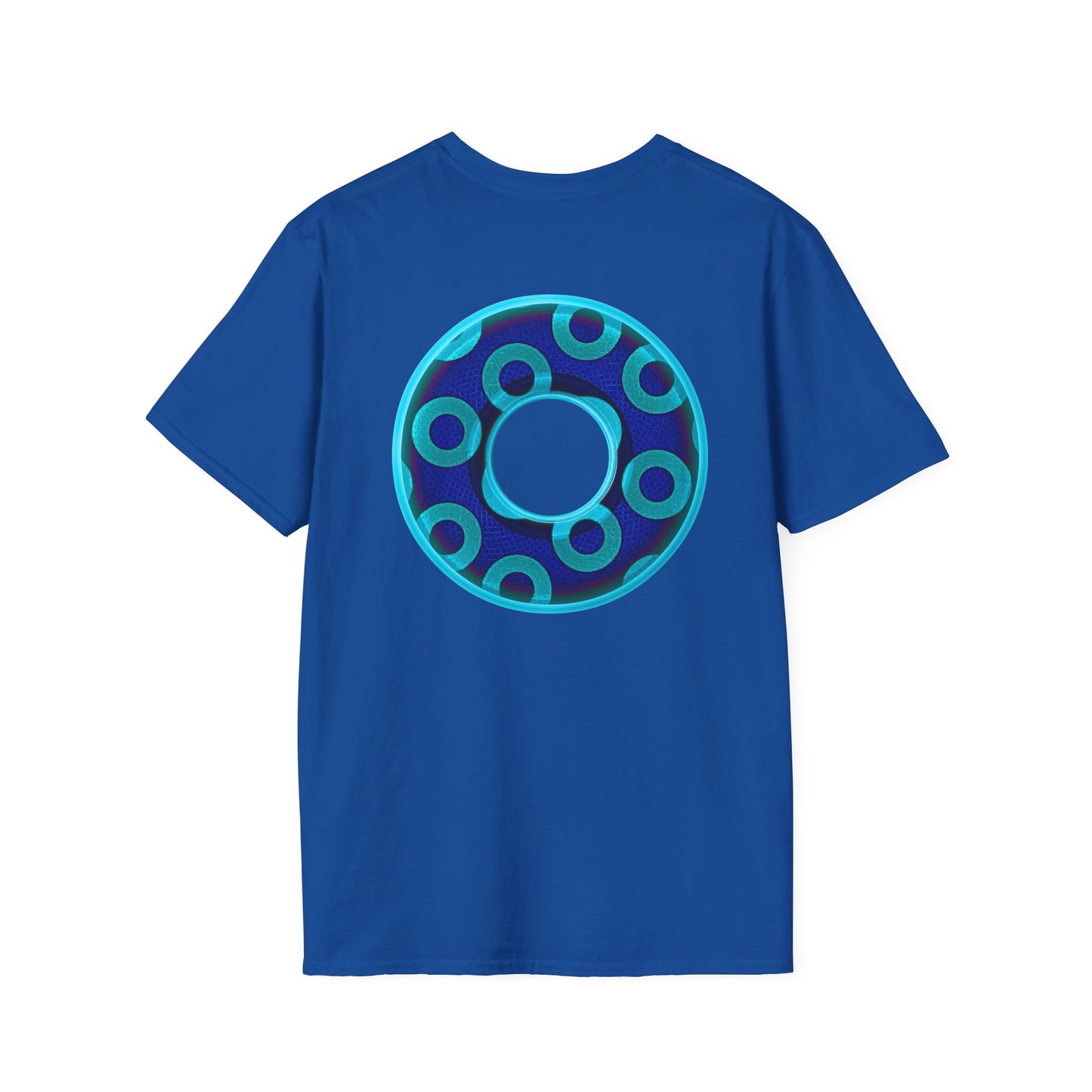 Plain Donuts/Unisex Soft-Style - "Plain Rustic Paradoxical Donuts" - aquamarine/dark blue donuts