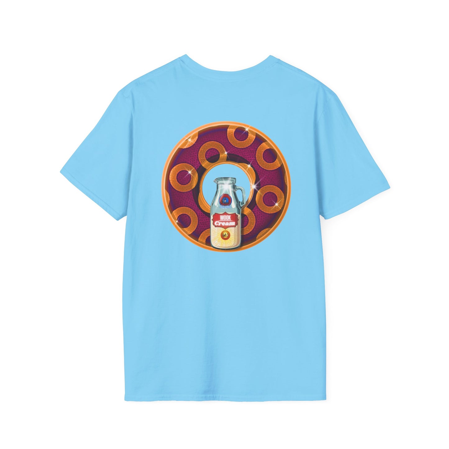 Classic Donut Tee - Unisex Soft-Style - "Princely Wooked Cream - YEMSG Donut " - burgundy/orange rustic paradox donut - variant 1