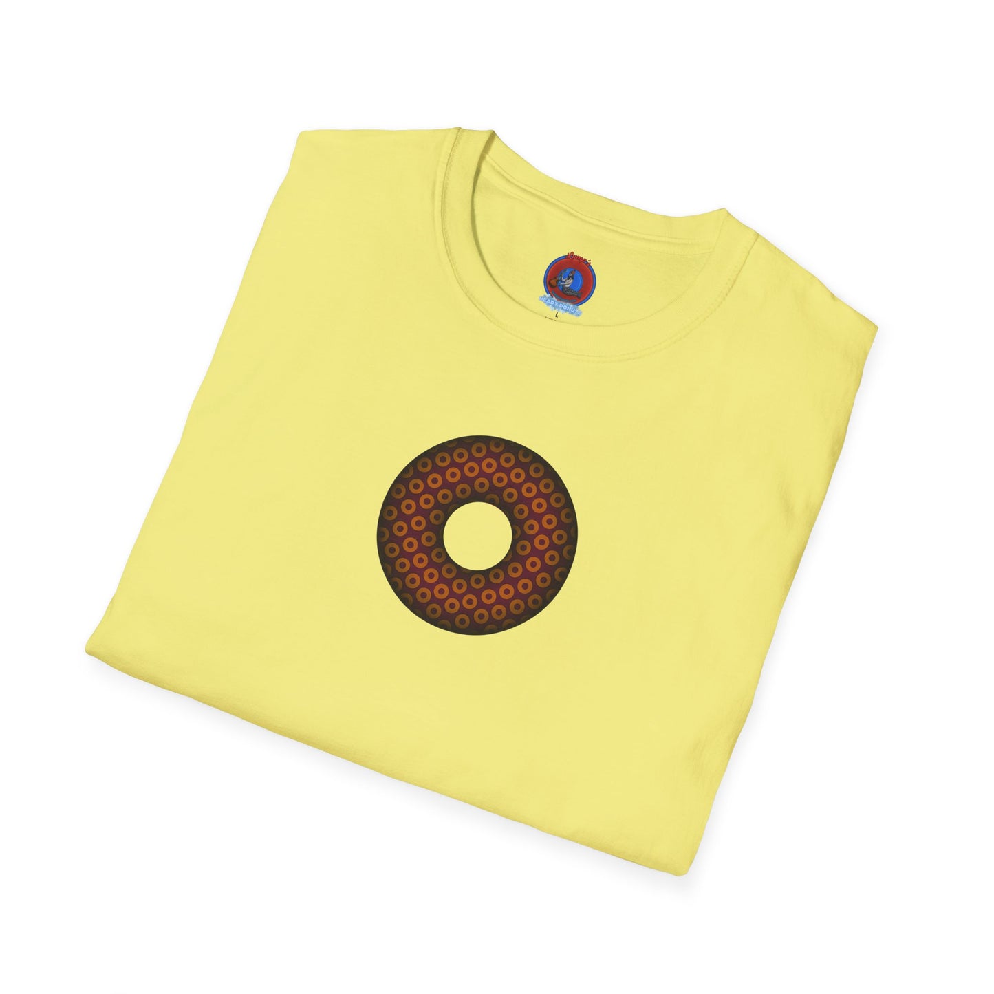 Plain Donuts/Unisex Soft-Style - "Plain Paradoxical Grided Donuts" - orange/burgundy donuts