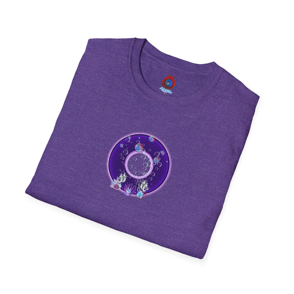 Classic Donut Tee - Unisex Soft-Style - "Sure That Sirens Made This Donut For Me" - vivid dark purple/light purple donut