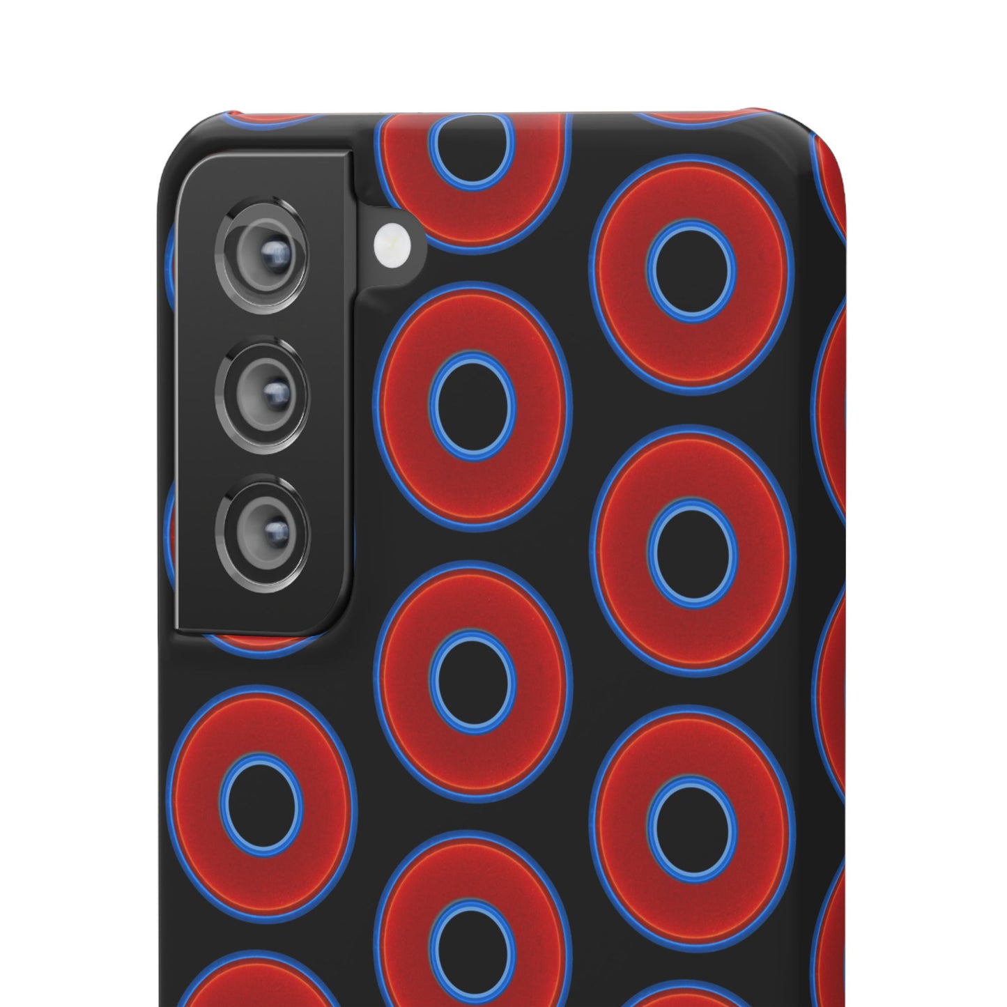 Lumpy Donut Snap Case - red vivid donut print w/black background