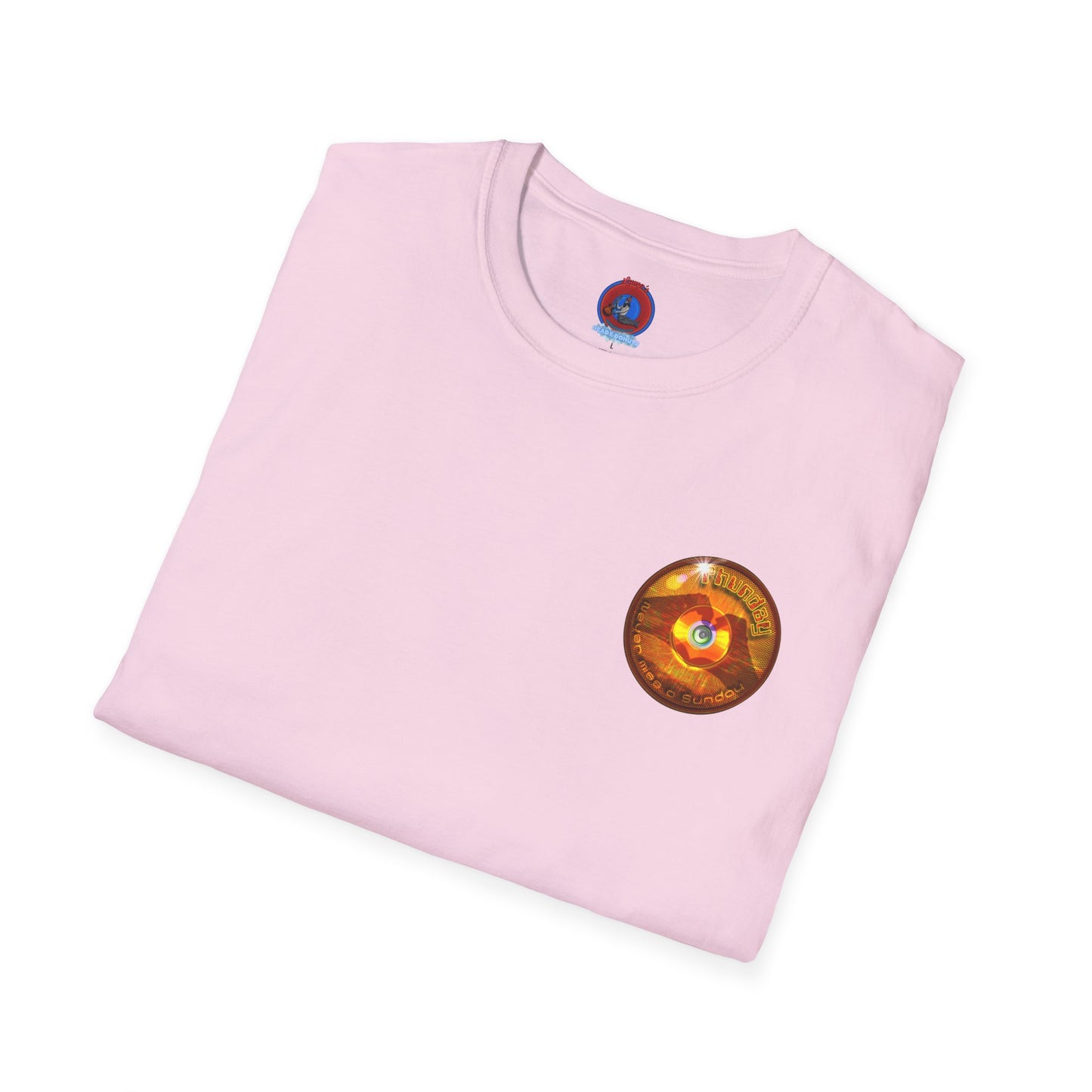 Classic Donut Tee - Unisex Soft-Style - "Sunday Phunday" - series 1.0 - variant 2 - gold donut