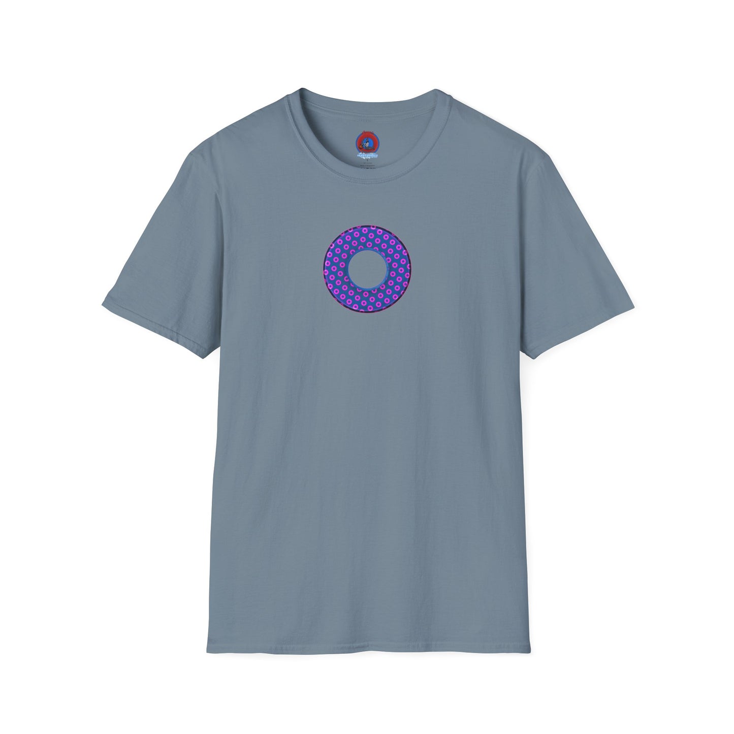 Plain Donuts/Unisex Soft-Style - "Plain Electric Paradoxical Donuts" - pink/dark blue donuts