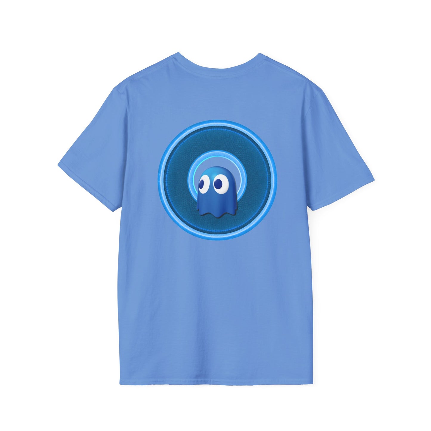 Classic Donut Tee - Unisex Soft-Style - "The Story of the Donut - a Ghostly Good Time" - variant 2 - blue/light blue rustic donut