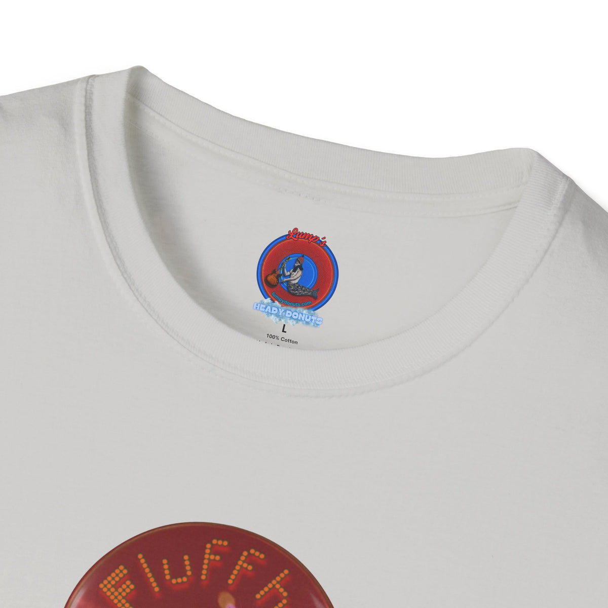 Classic Donut Tee - Unisex Soft-Style - "The Fluffernutter Donut" - series 1.0 - vivid dark red donut